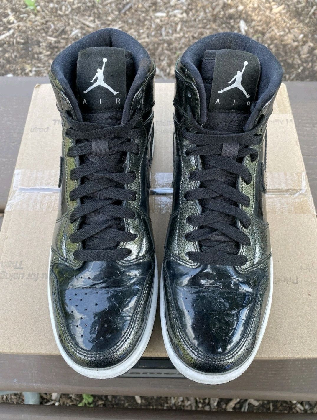 Jordan Brand Nike Air Jordan Retro 1 High GS Black 705300017 Size 6.5 Size US 6.5 / EU 39-40 - 2 Thumbnail