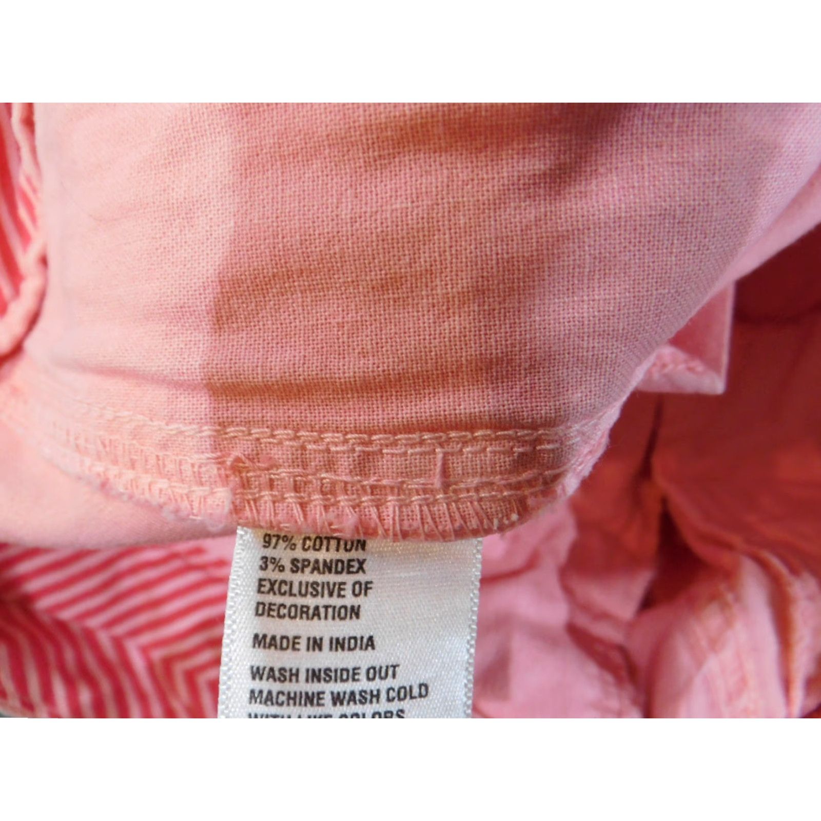 Vintage Crown & Ivy Pants Ladies 6 Pink Straight Chino Casual Regular Inseam 24 in Cotton Spandex Knit Size 28" / US 6 / IT 42 - 6 Thumbnail