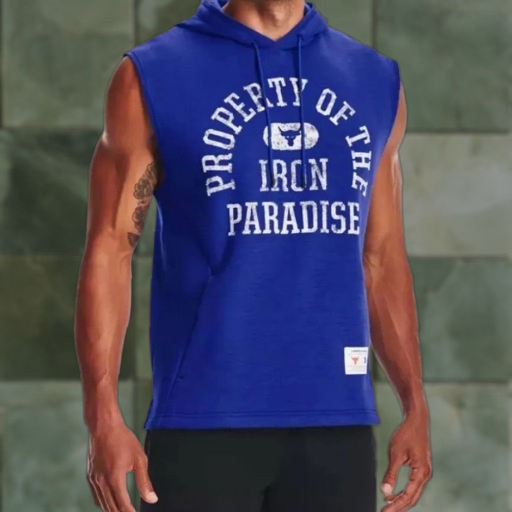 Under Armour Under Armour Men’s Small Project Rock Charged Cotton Sleeveless Fleece Hoodie Blue Size US S / EU 44-46 / 1 - 1 Thumbnail