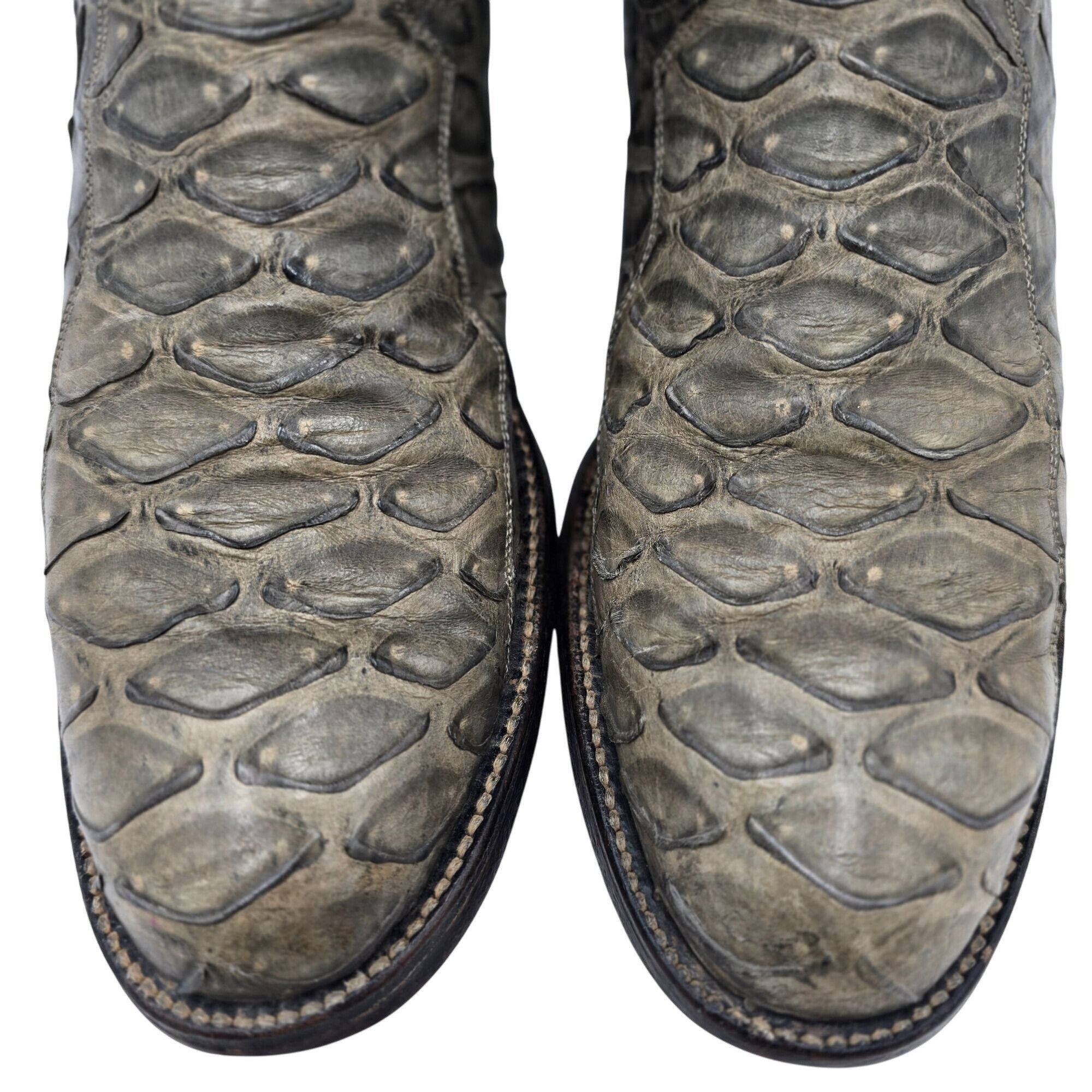 Other Vintage Pangolin Anteater Patina Gray Grey Round Toe Cowboy Size US 8.5 / EU 41-42 - 3 Thumbnail