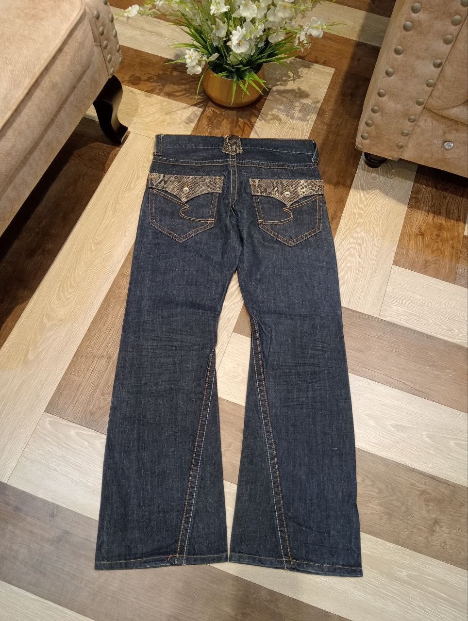 semanticdesign SEMANTIC DESIGN JAPAN INDIGO DENIM FLARED PANTS Size US 34 / EU 50 - 9 Thumbnail
