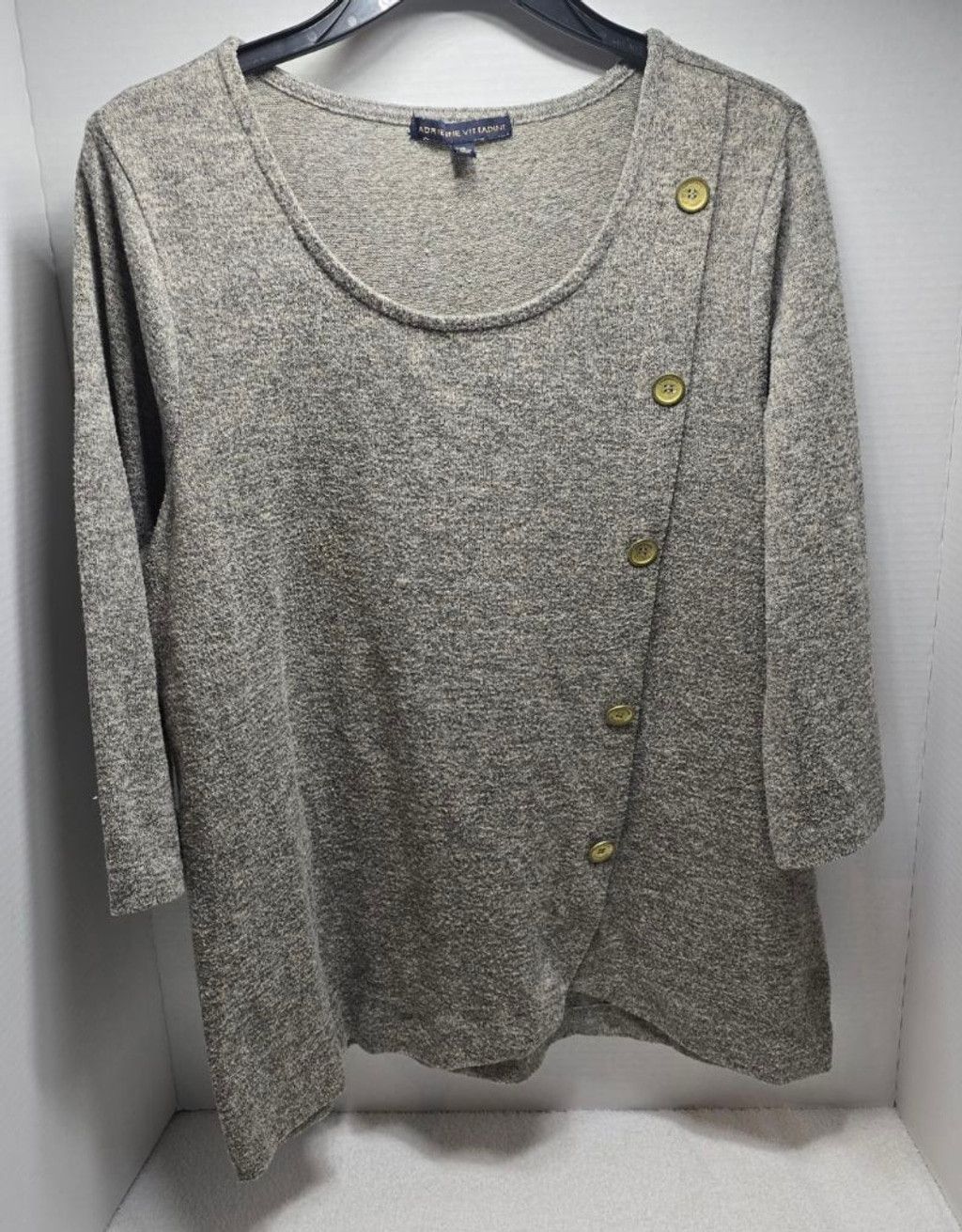The Unbranded Brand Women's ADRIENNE VITTADINI Gray Tunic Top XL Size XL / US 12-14 / IT 48-50 - 1 Thumbnail