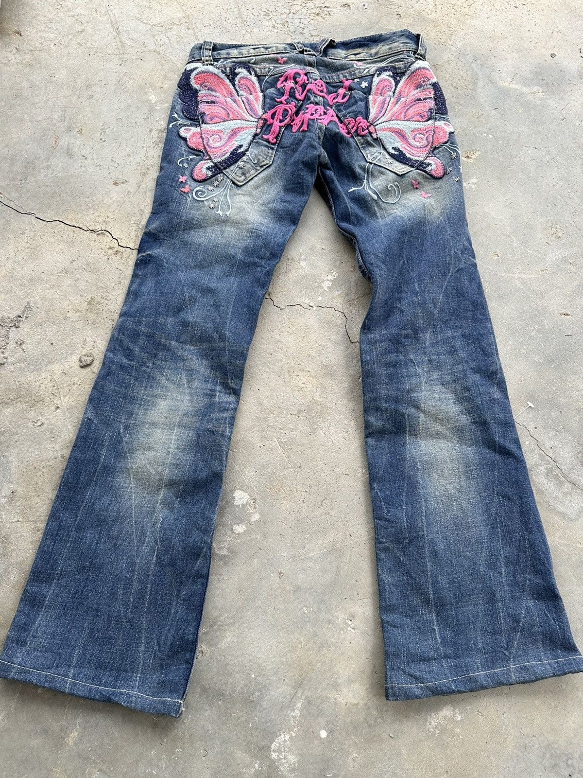 Japanese Brand Red Pepper Butterfly Flare Jeans Size 29" - 1 Thumbnail