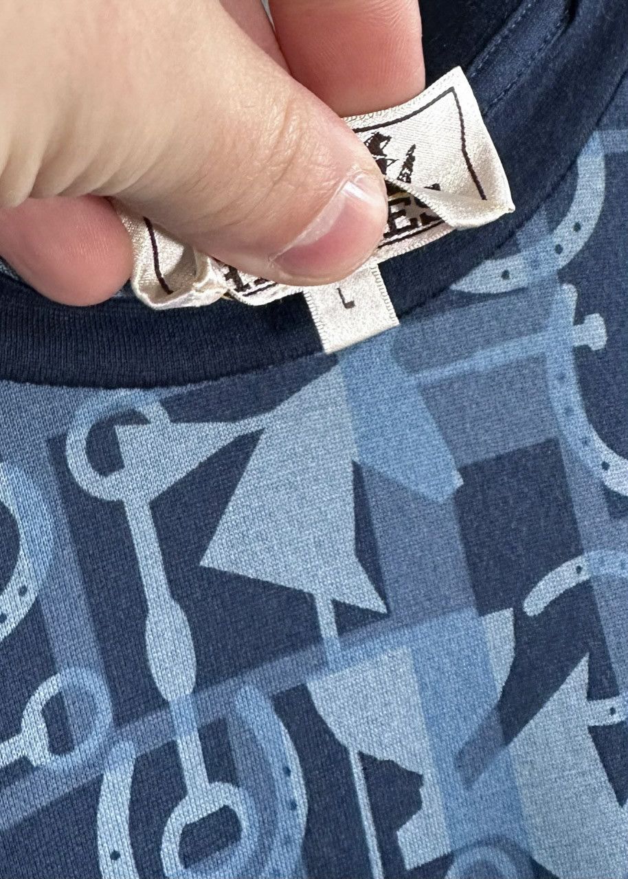 Hermes Hermès Blue Horseshoe Equestrian Print T-shirt Size US L / EU 52-54 / 3 - 5 Thumbnail