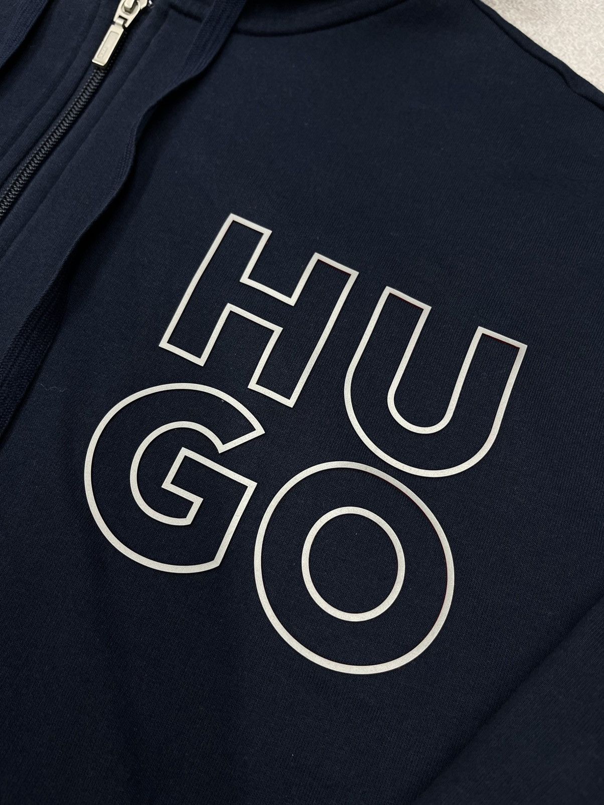 Hugo Boss Mens Hugo Boss Navy Zip Hoodie Big Logo Size US M / EU 48-50 / 2 - 5 Thumbnail
