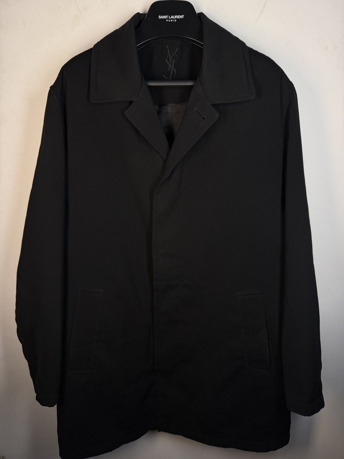 Yves Saint Laurent Warmed YSL Jacket Coat Black Long 90s Vintage Autumn Size US L / EU 52-54 / 3 - 14 Thumbnail
