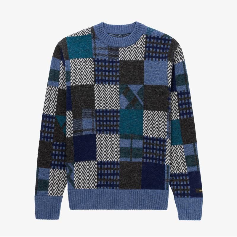 Aime Leon Dore Blue Patchwork Sweater, FW20 Size US S / EU 44-46 / 1 - 4 Thumbnail