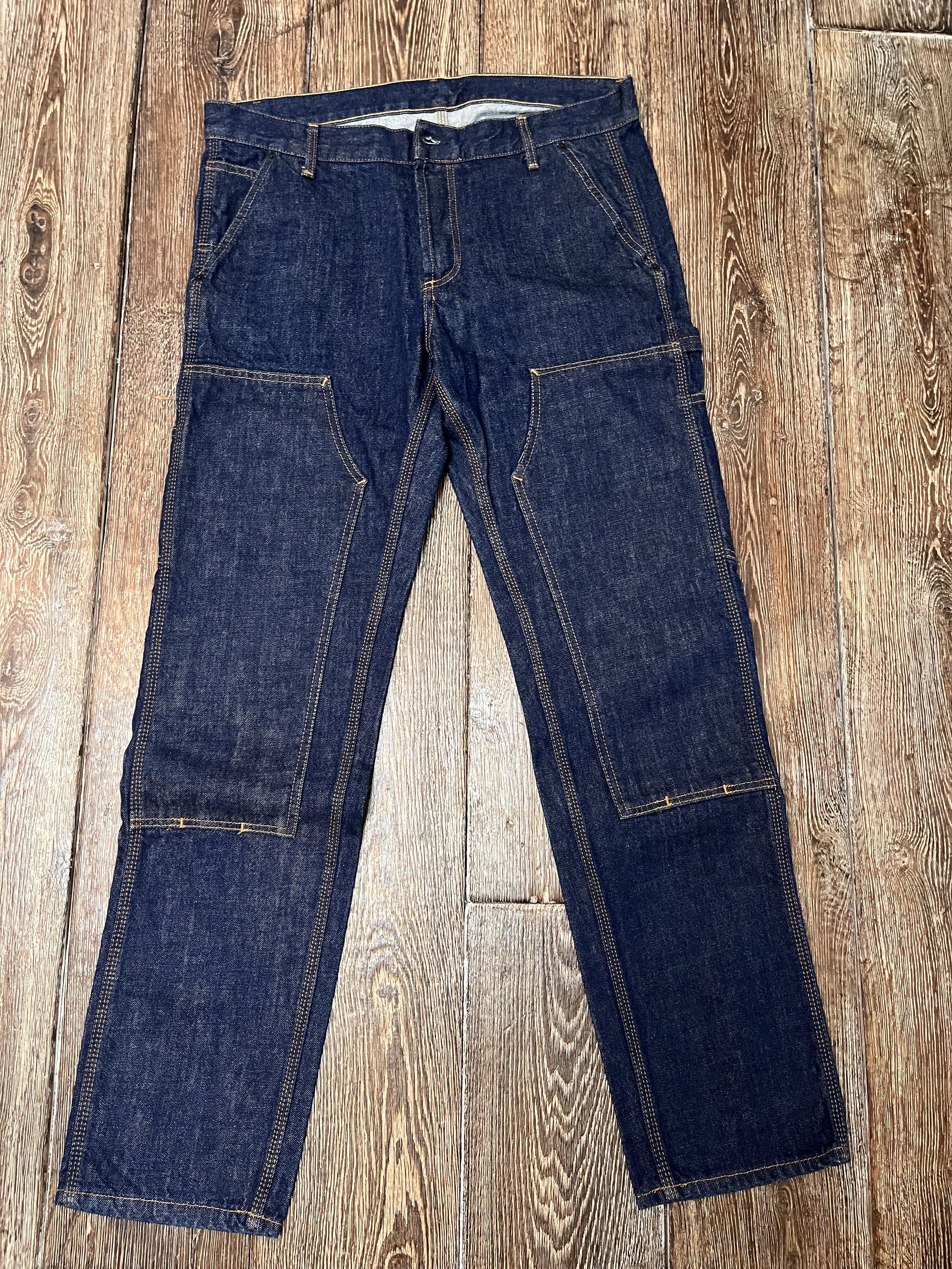 Image of A P C x Carhartt New Standard Raw Denim Carpenter Jeans in Raw Blue, Men's (Size 33)