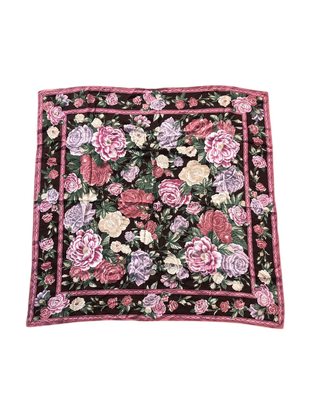 Liz Claiborne Vintage Liz Claiborne Silk Floral Scarf Roses And Peonies Size ONE SIZE - 1 Thumbnail