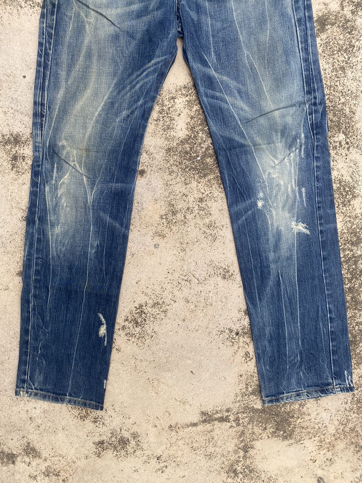 Designer × Diesel Diesel Distressed Claw Mark Faded Denim Jeans Size US 30 / EU 46 - 10 Thumbnail