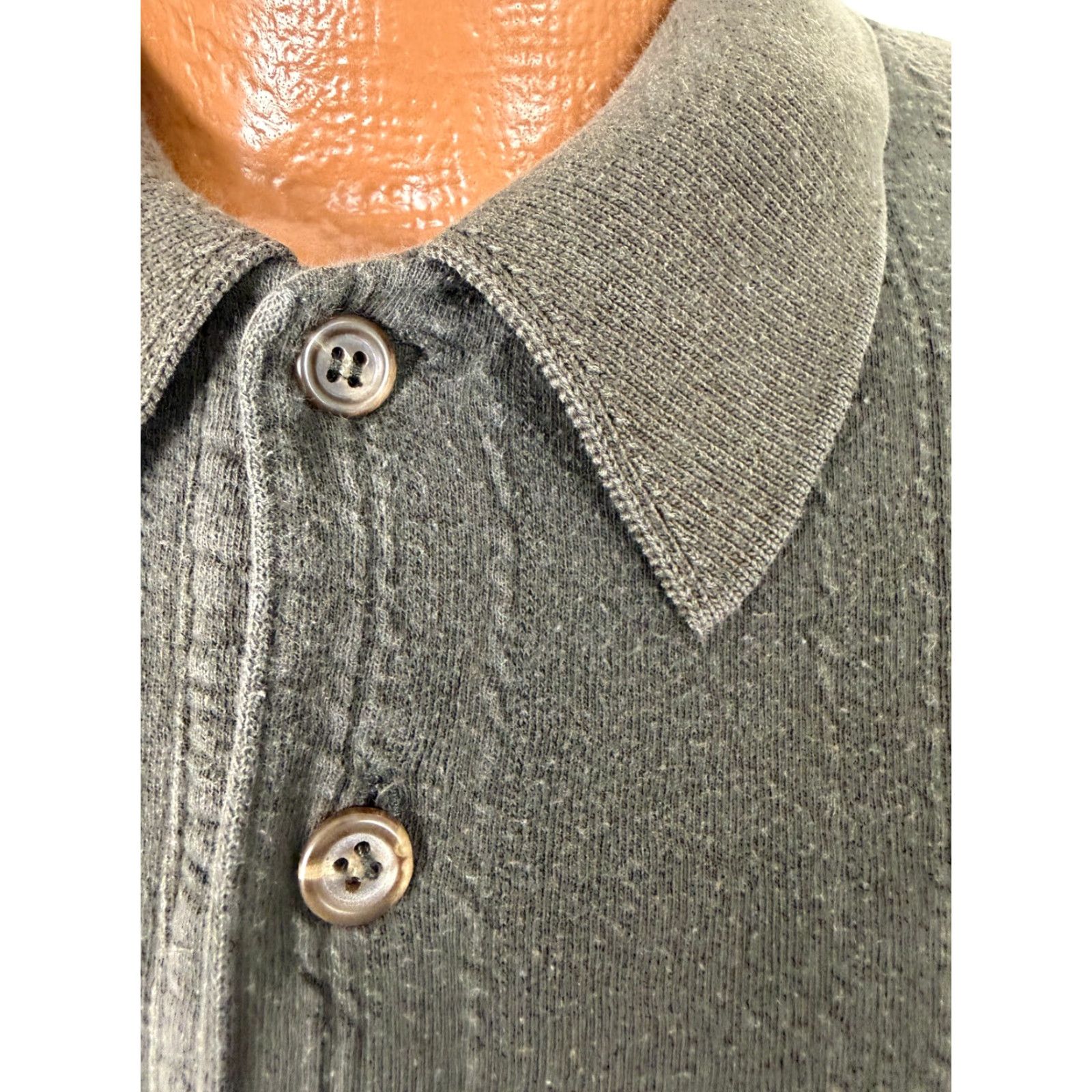 Guess VINTAGE GUESS Polo Shirt Men M Oversized 90s Brown Heavyweight Cotton Polo Mens Wide Collar 90s Grunge Hip Hop Size US M / EU 48-50 / 2 - 4 Thumbnail