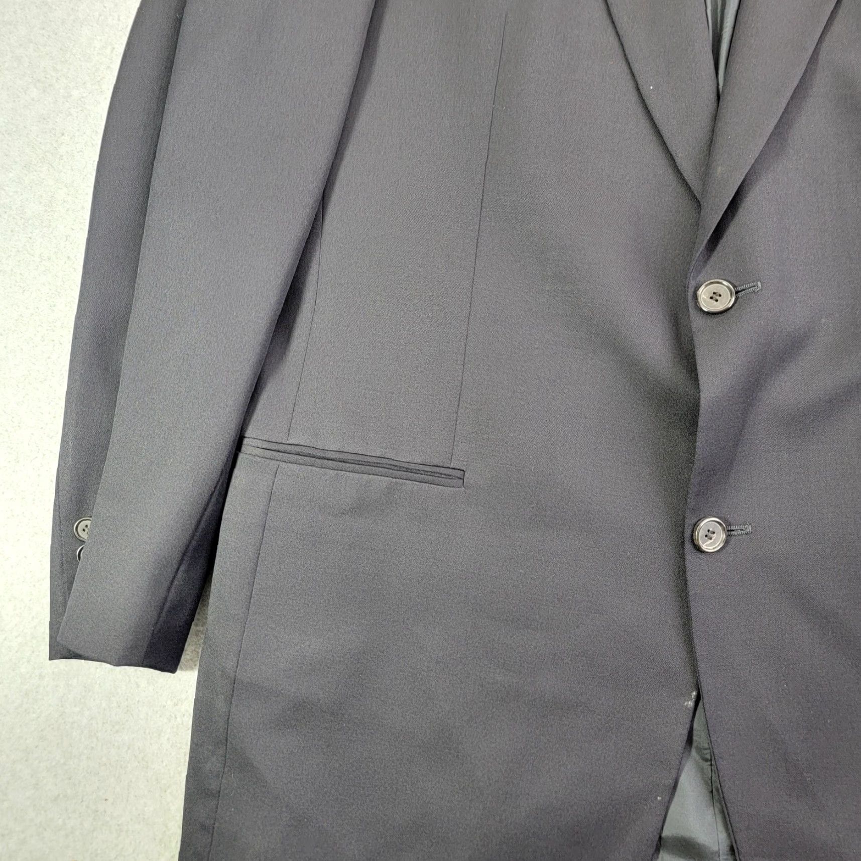 Hugo Boss VINTAGE Hugo Boss Suit Jacket Mens 44 Long Gray Wool 2 Button Blazer Made USA Barneys Size 44R - 4 Thumbnail