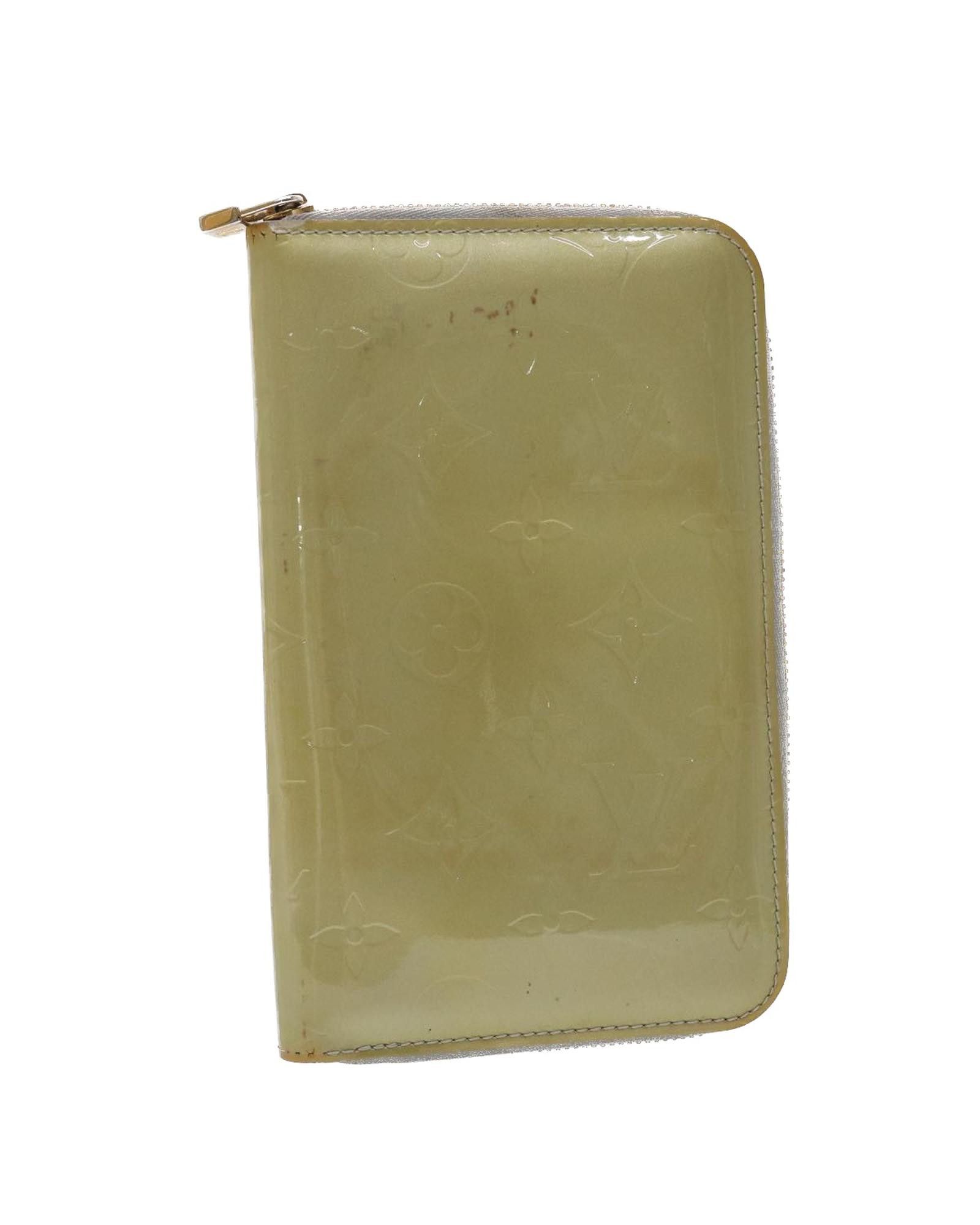 image of Louis Vuitton Patent Leather Long Wallet in Gris, Women's
