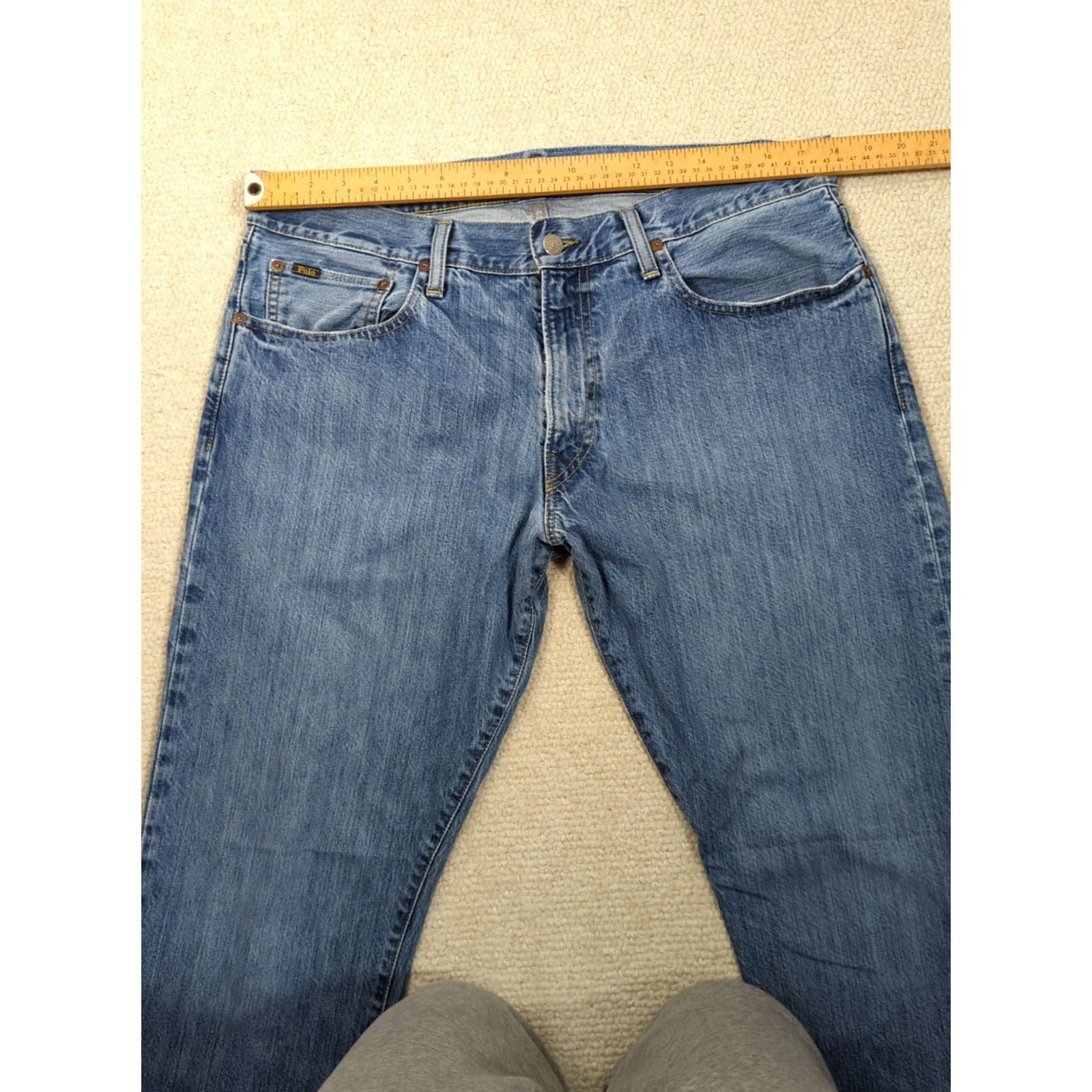 Polo Ralph Lauren Polo Ralph Lauren Hampton Straight Jeans Men 35 x 32 Blue Medium Wash Zip 5-Pocket Design Logo Button Denim Cotton Regular Mid Rise Size US S / EU 44-46 / 1 - 7 Thumbnail