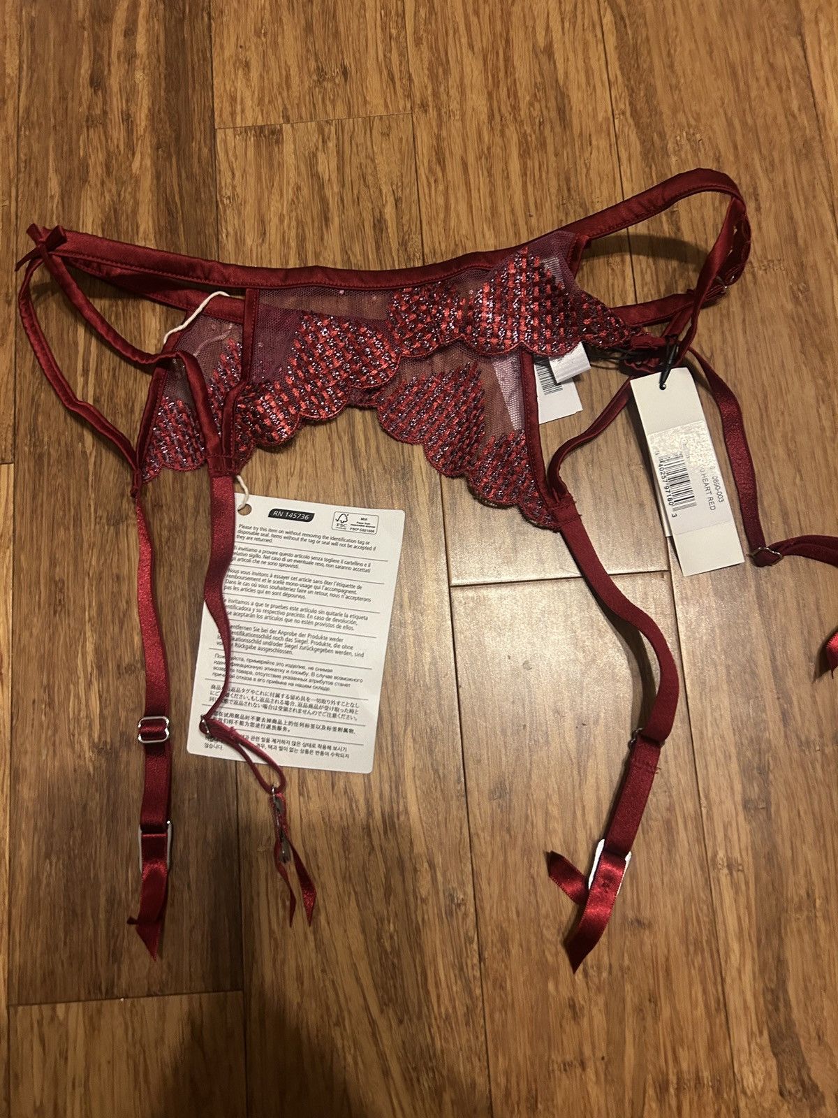 Fleur du Mal FLEUR DU MAL Silk satin-trimmed metallic suspender belt Size ONE SIZE - 5 Thumbnail