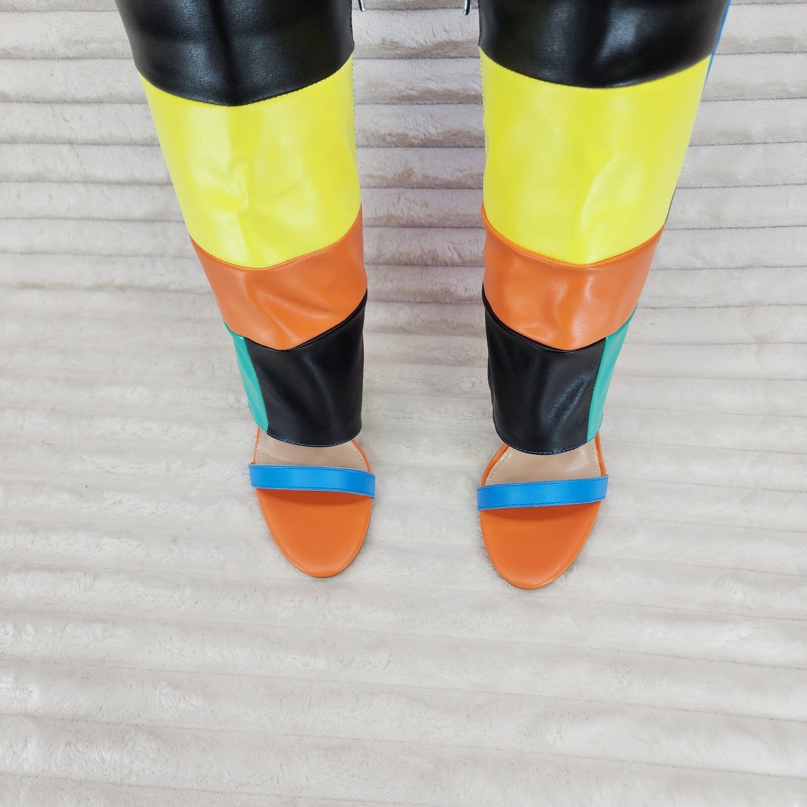 Other Paris Color Block Stiletto Fold Over Skirted Shootie Boot Sa Size US 6 / IT 36 - 3 Thumbnail