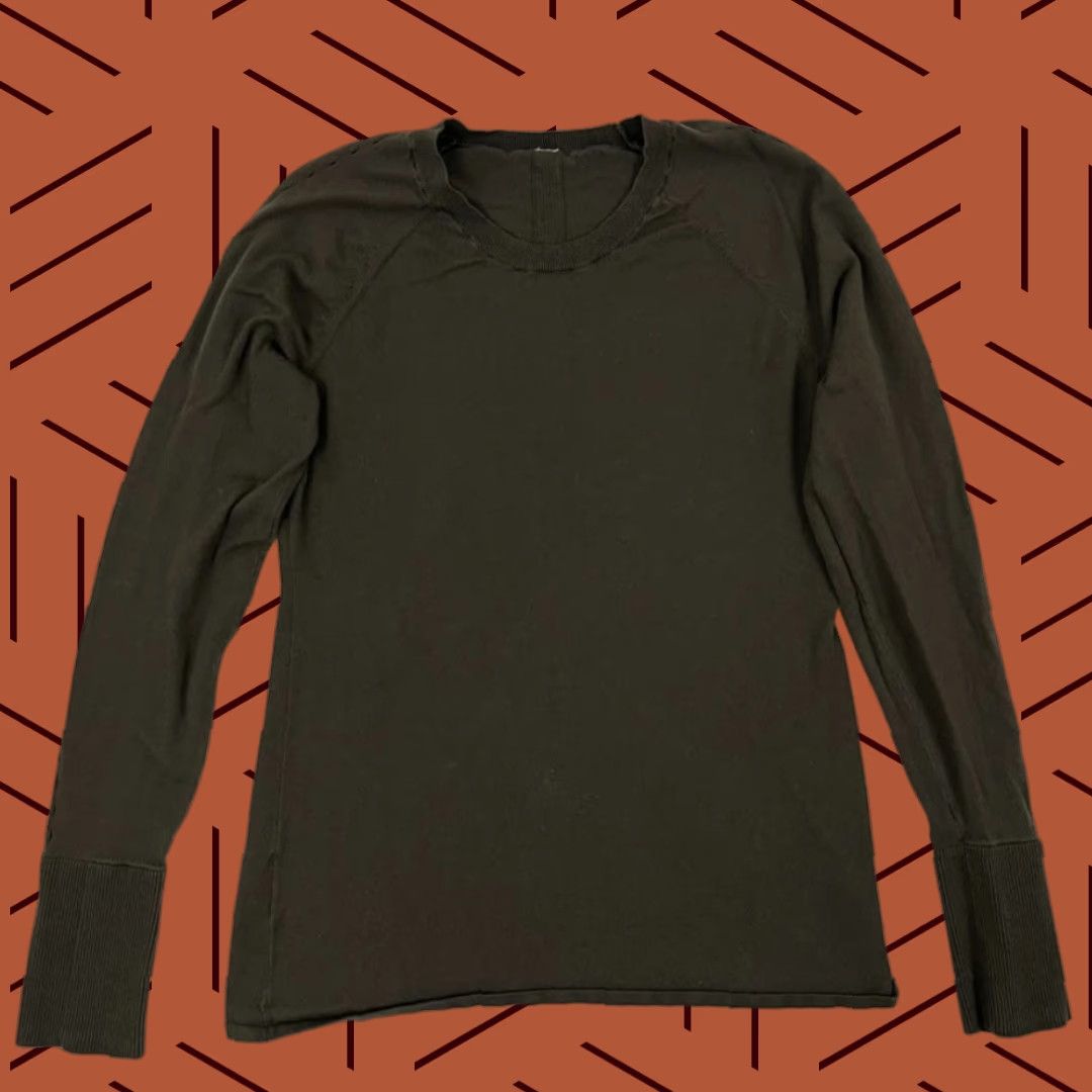 Lululemon Lululemon Sweater Womens Size 4 Green Lightweight Knit Ribbed Pullover Crew Neck Long Sleeve Breathable Stretch Size S / US 4 / IT 40 - 1 Thumbnail
