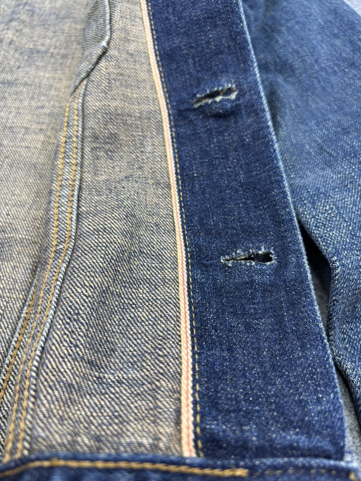 Japanese Brand 💥Selvedge Trucker💥green Selvedge Type 3 Trucker F817 Size US XXS / EU 40 - 8 Thumbnail