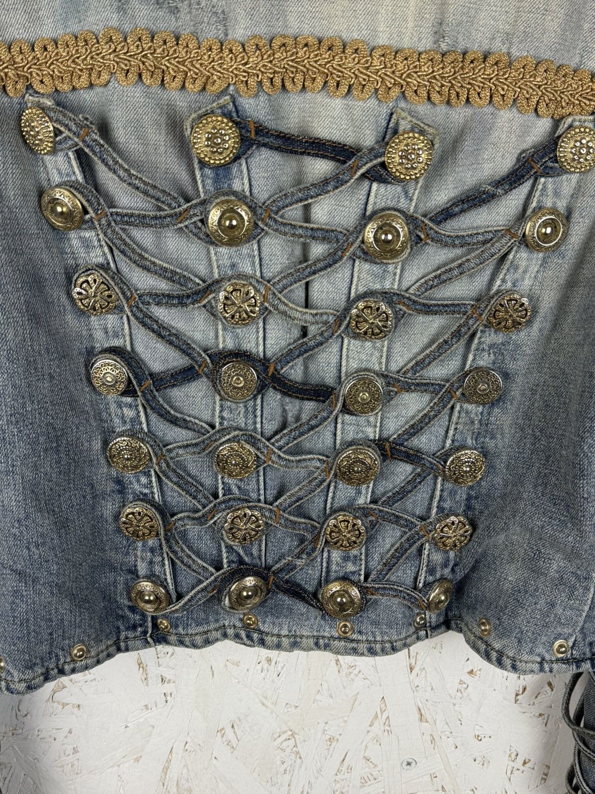 Roberto Cavalli Just Cavalli 2005 Runway Napoleon Denim Jacket Blue IT40 Size S / US 4 / IT 40 - 18 Thumbnail