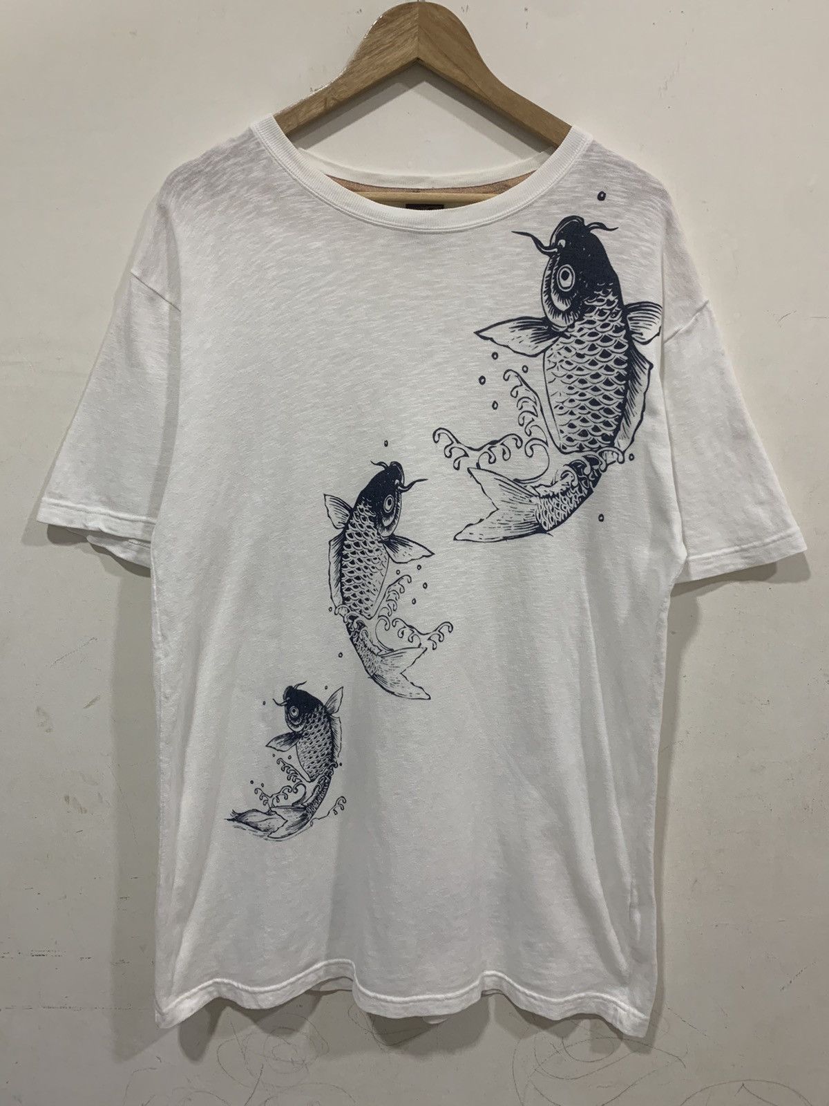 Japanese Brand Fish Koi Japanese Sukajan Tattoos T-Shirt Size US L / EU 52-54 / 3 - 1 Thumbnail