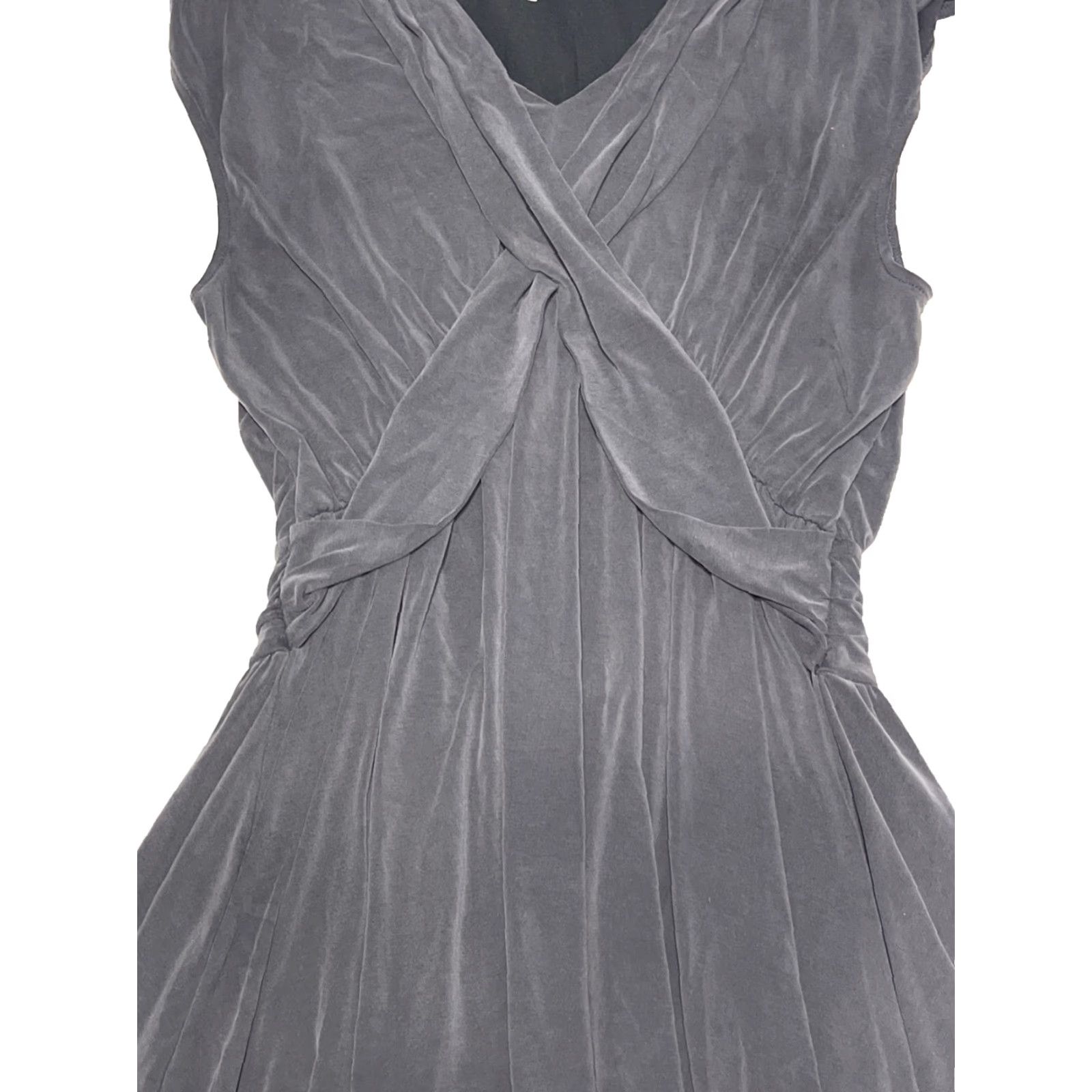 Free People Free People Dress Small Black/Charcoal Boho Hippie Modal Soft Cupro Criss Cross Size S / US 4 / IT 40 - 2 Thumbnail