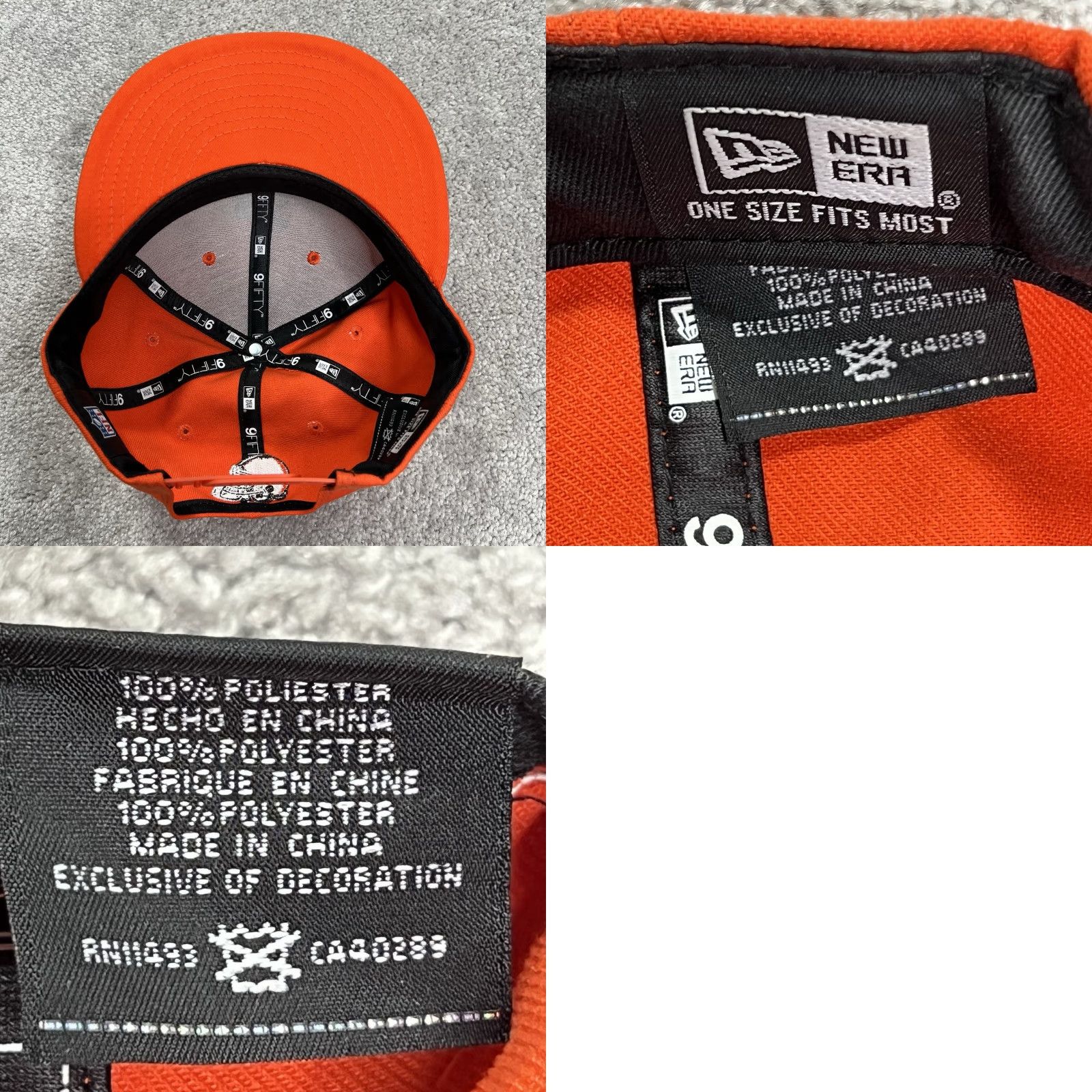 New Era Cleveland Browns Hat Mens Orange Adjustable SnapBack New Era NFL 9fifty Football Size ONE SIZE - 8 Thumbnail