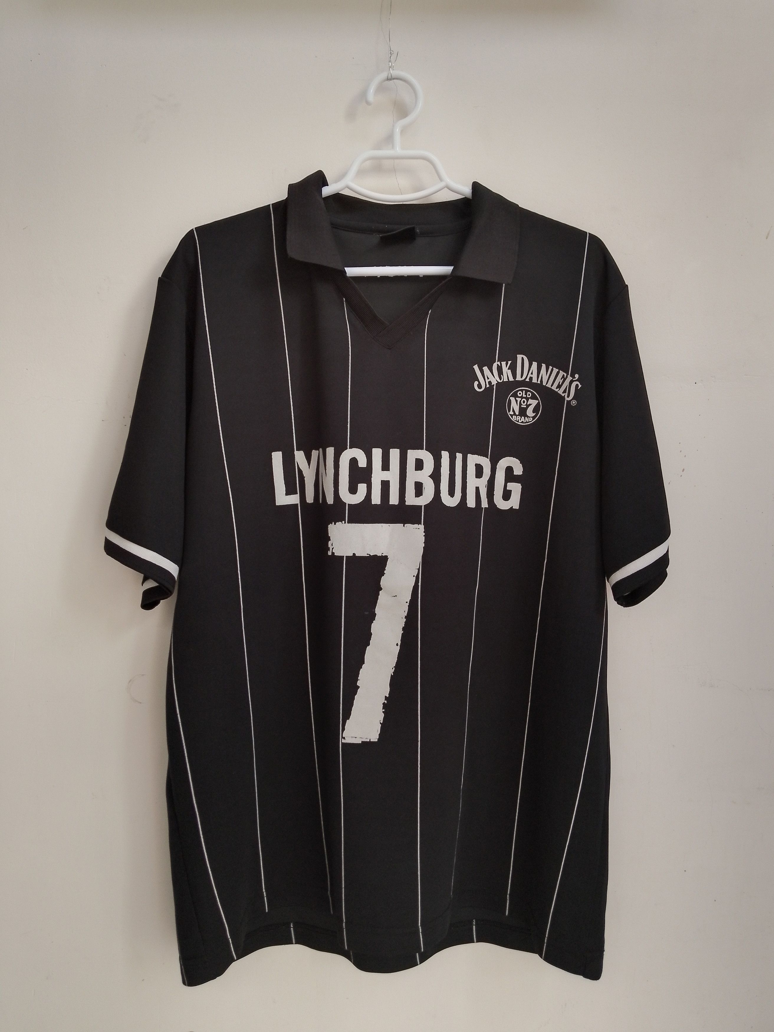 Vintage Jack Daniels Lynchburg Pinstripes Soccer Jersey Size US XL / EU 56 / 4 - 1 Thumbnail