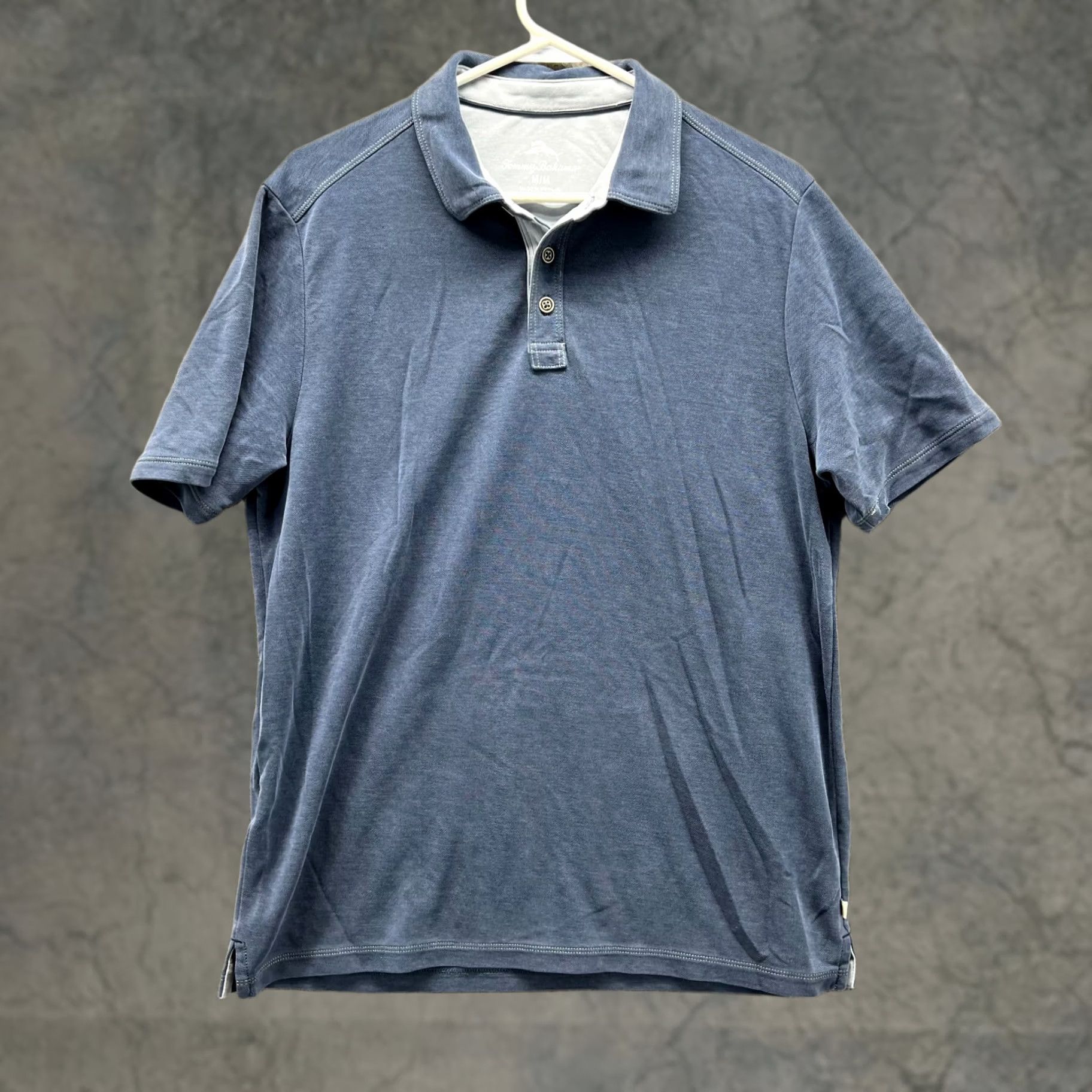 Tommy Bahama Tommy Bahama Polo Shirt Men Medium Adult Blue Preppy Tencel Polyester Dress Shirt Polo Size 40R - 1 Thumbnail