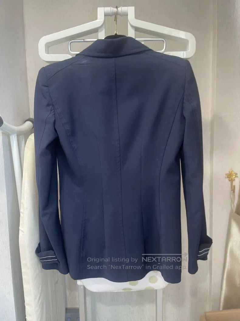 Fendi Fendi Navy Blue Blazer Jacket, Classic Cuff FF Logo Design Size XS / US 0-2 / IT 36-38 - 2 Thumbnail