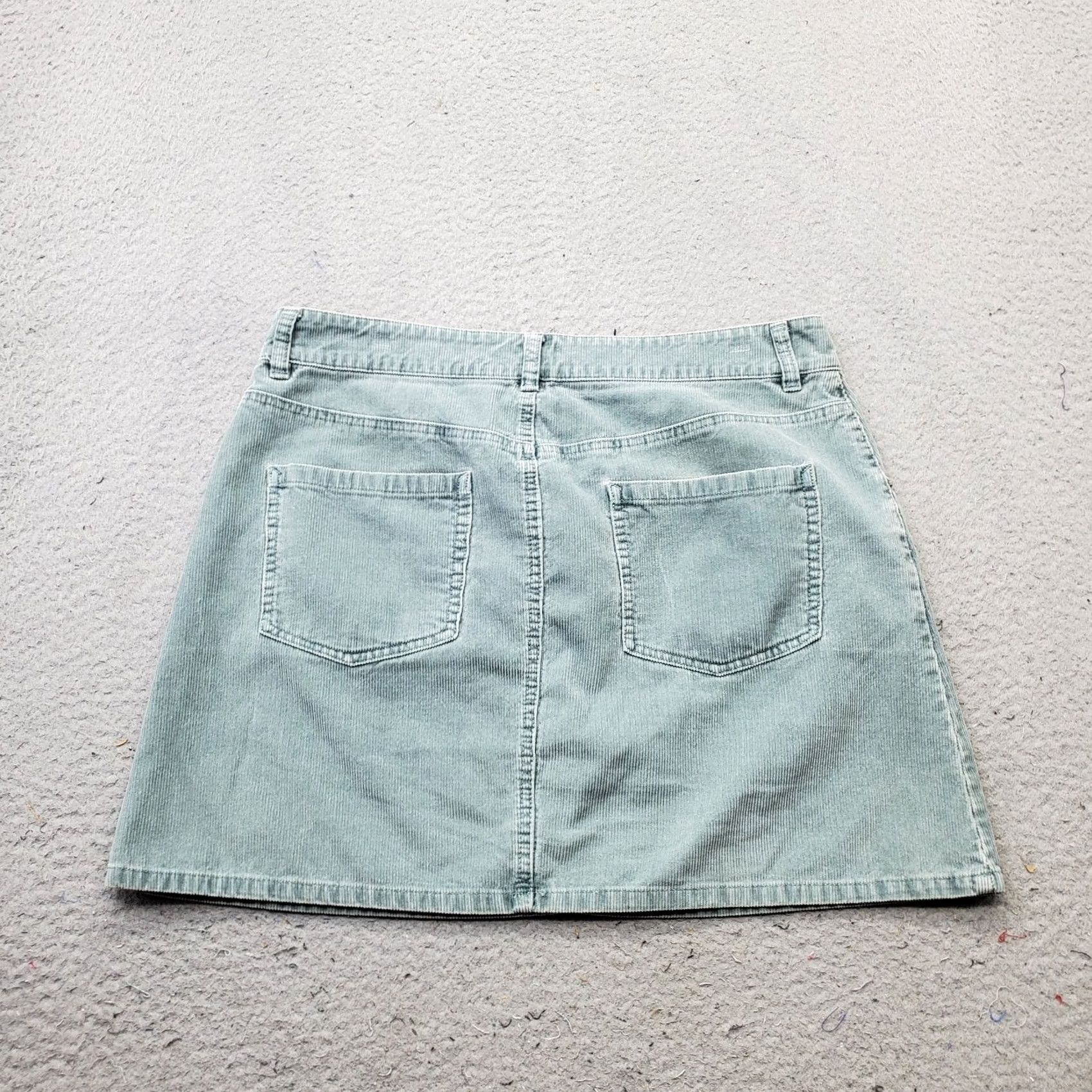 Vintage ROXY Womens XL Sage Green Corduroy A-Line Mini Skirt 5-Pocket Outdoor Size 40" / US 18 - 2 Thumbnail