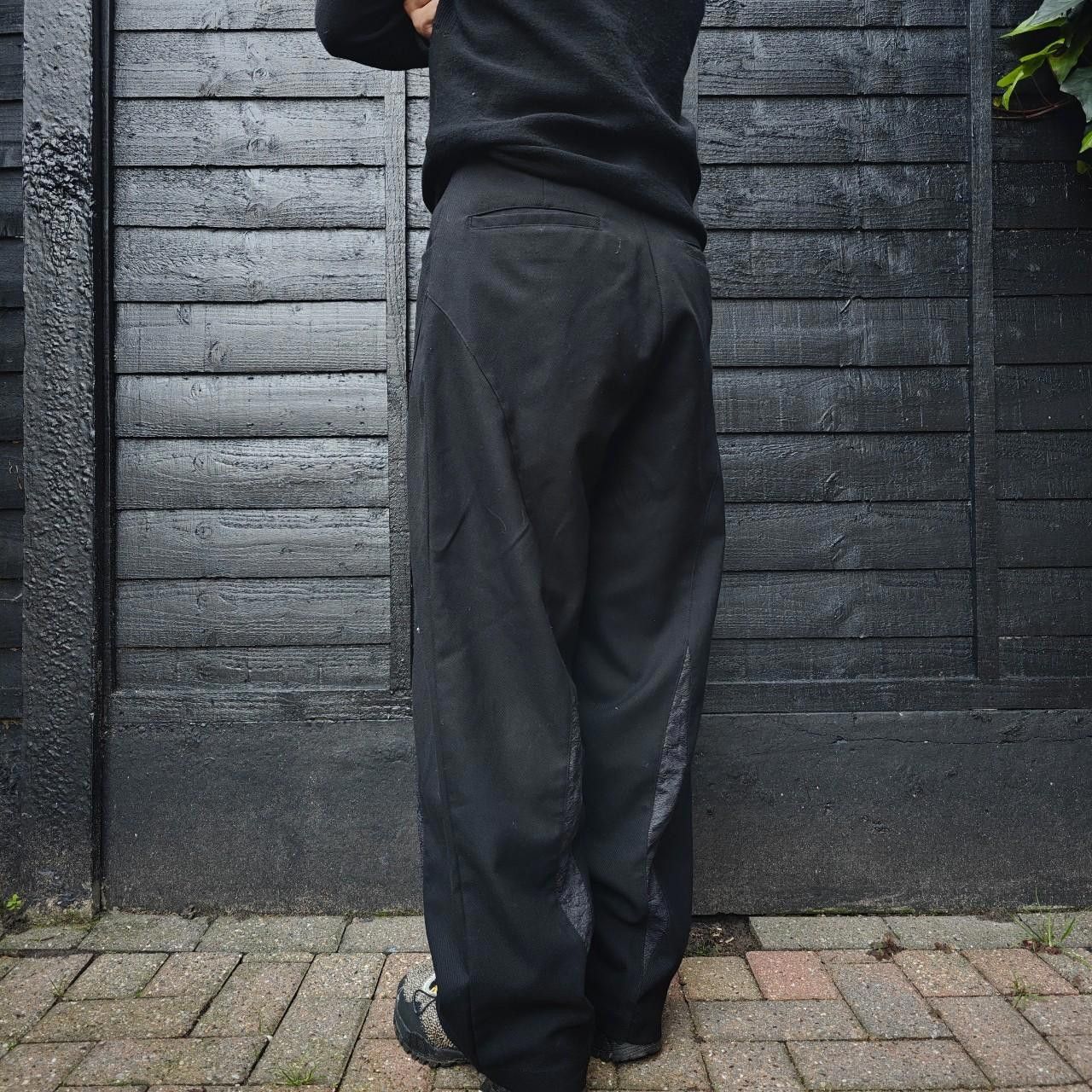 Other Black Wide Leg Slit Panelled Trousers Size US 32 / EU 48 - 5 Thumbnail
