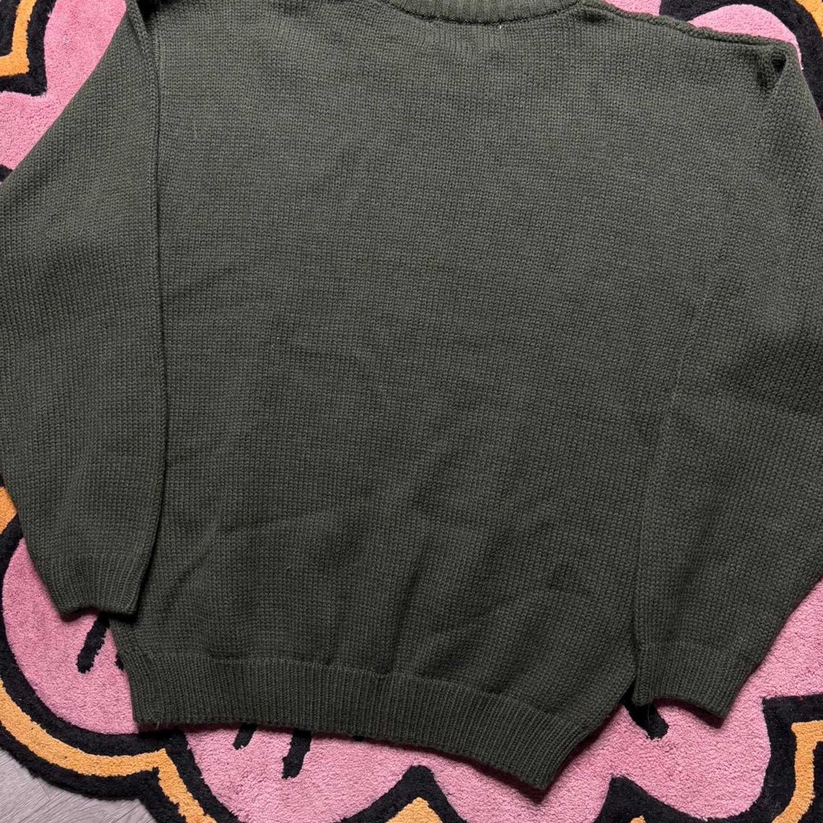 Vintage Vintage 90’s Bobbio Cable Knit Pullover Sweater Large Green Size US L / EU 52-54 / 3 - 7 Thumbnail