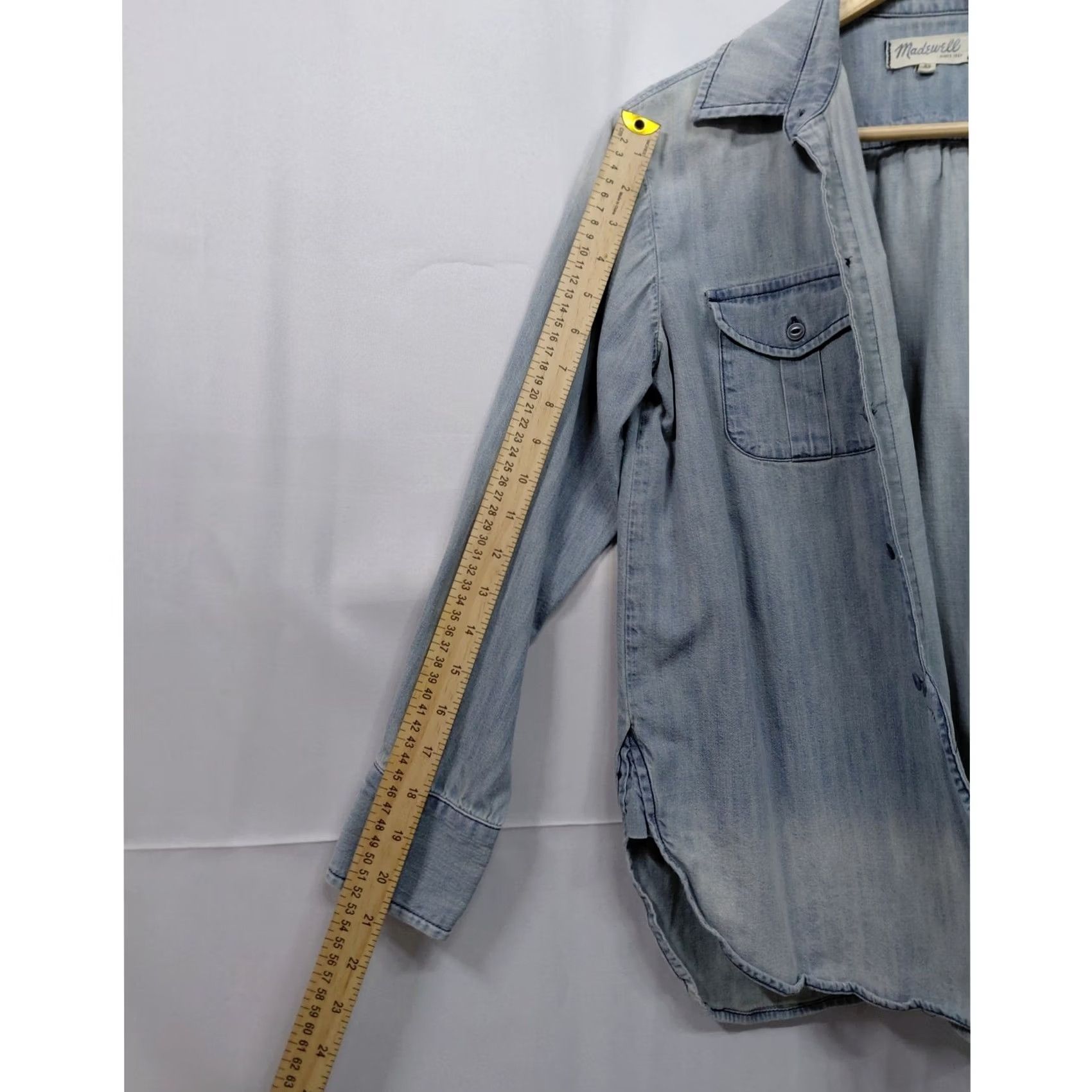 Madewell Madewell Denim Shirt Blue Long Sleeve Solid Collared Women Size M Size M / US 6-8 / IT 42-44 - 6 Thumbnail