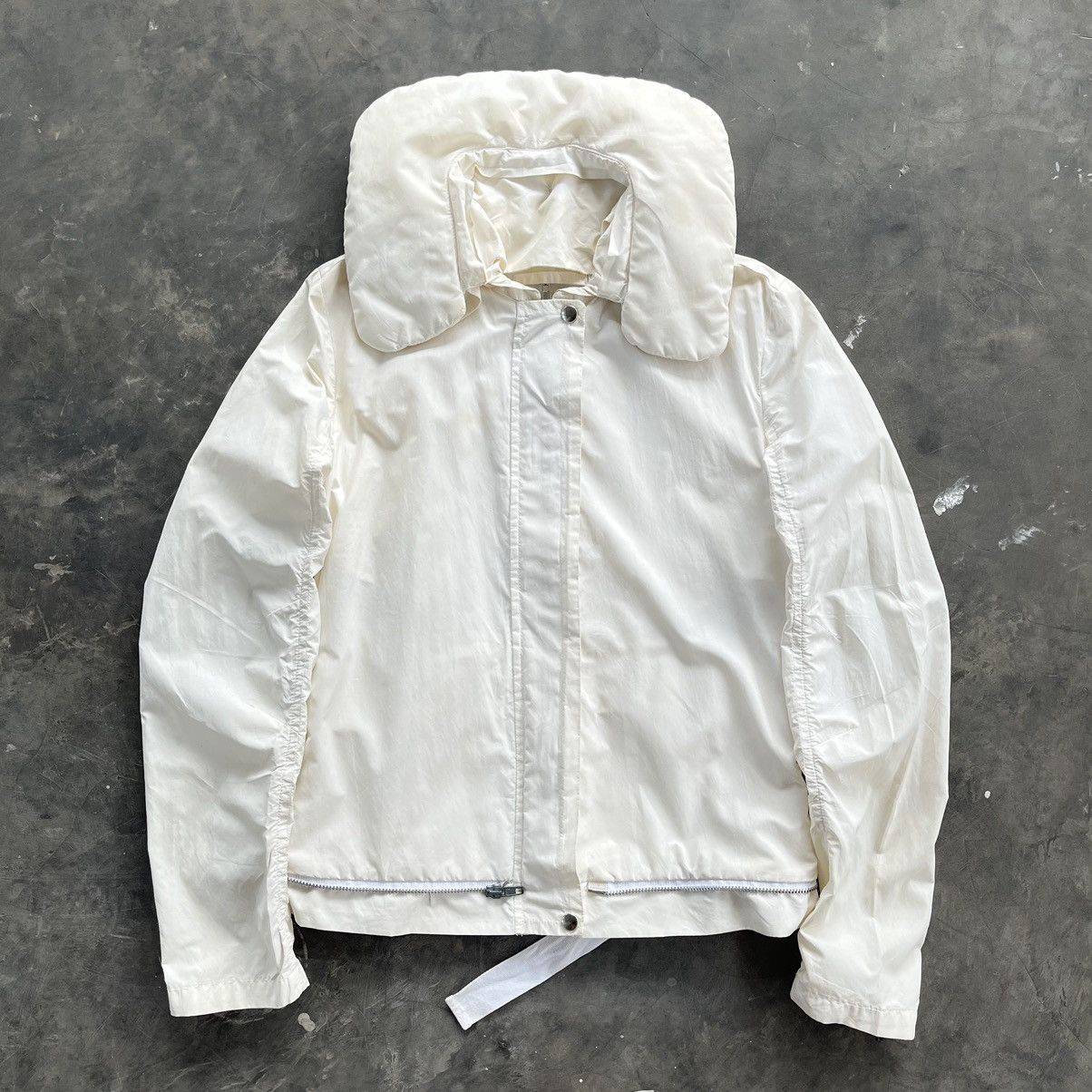 Pre-owned Helmut Lang Archive!  Ss00 Pillow Neck Bondage Biker Blouson In White