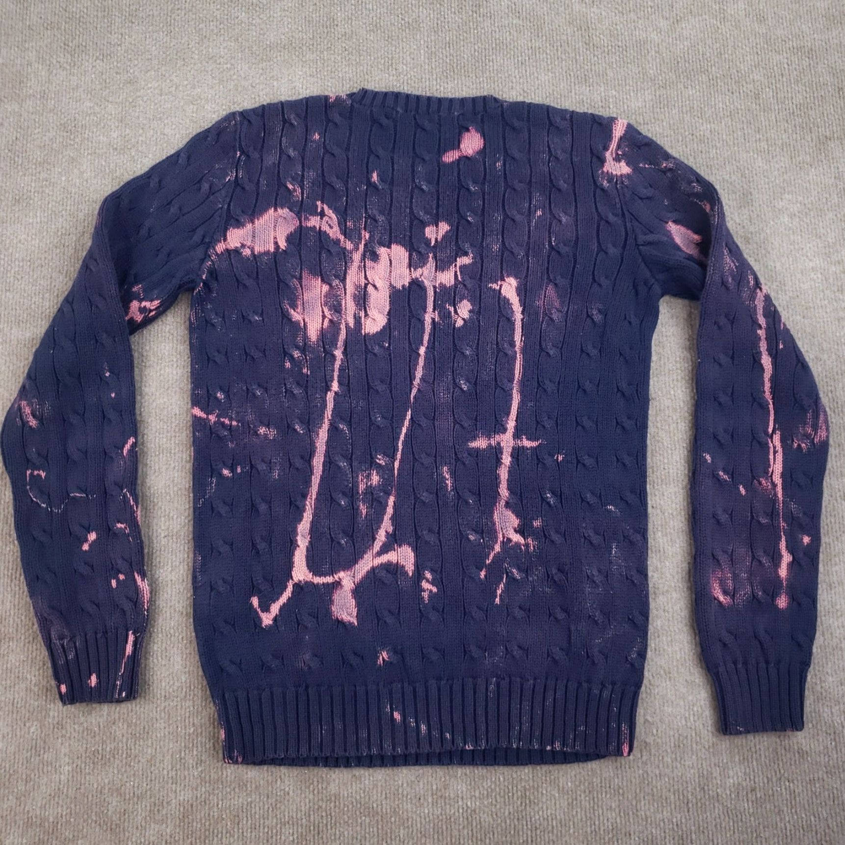 Polo Ralph Lauren Ralph Lauren Boys Sweater Medium Extra Large Blue Crew Neck Long Sleeve Cable Bleached Size US M / EU 48-50 / 2 - 7 Thumbnail