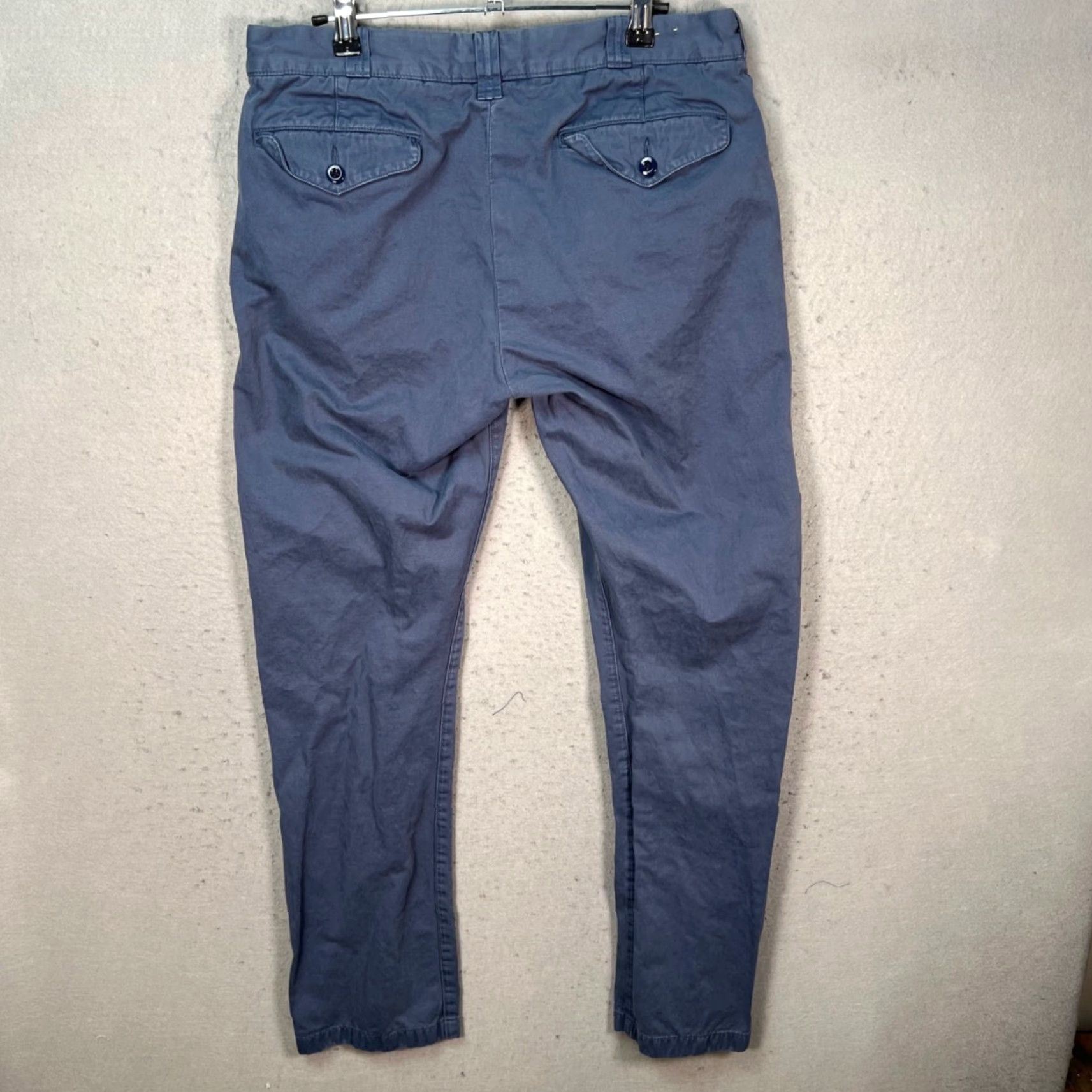 Wallace & Barnes Barnes Wallace & Barnes Mens Pants Chino Straight Leg 32 x 30 Blue Cotton Vintage-Style Jeans? Size US 32 / EU 48 - 2 Thumbnail