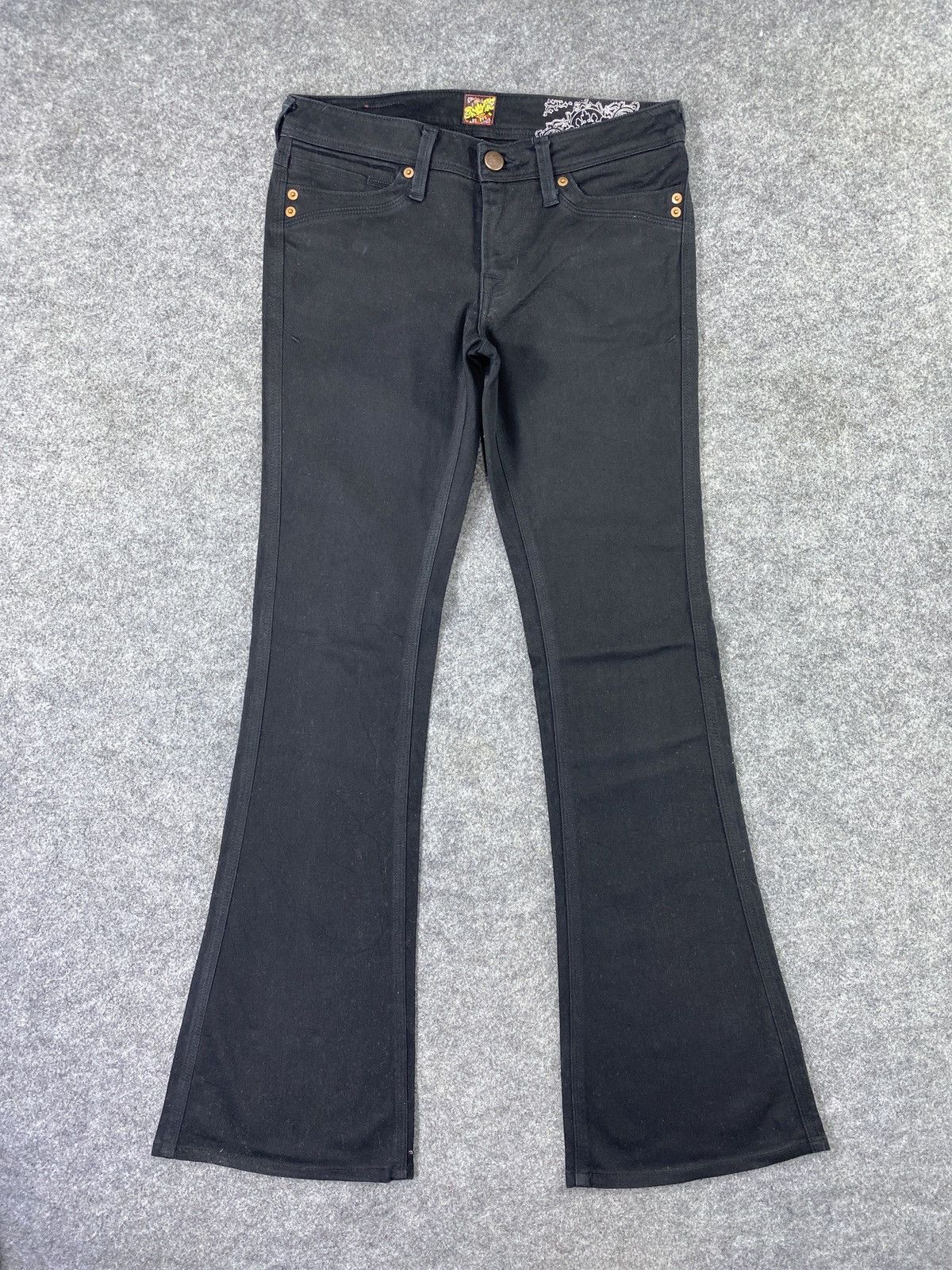 Japanese Brand × Jean Japanese Brand Brappers Bootcut Black Jeans - J1099 Size 29" - 1 Thumbnail