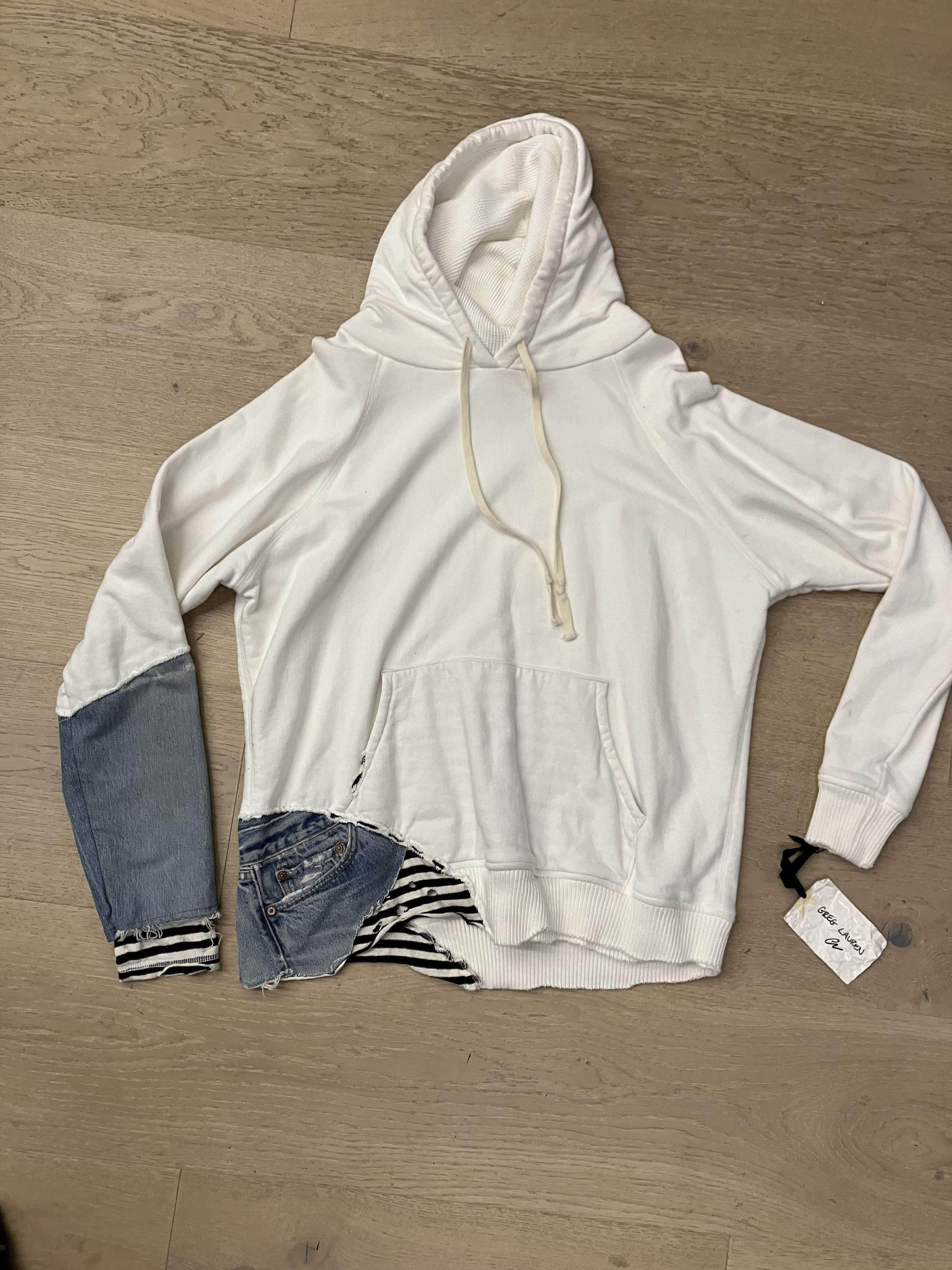$1250 NWT White/Denim Fragment Hoodie Large (Size 3)