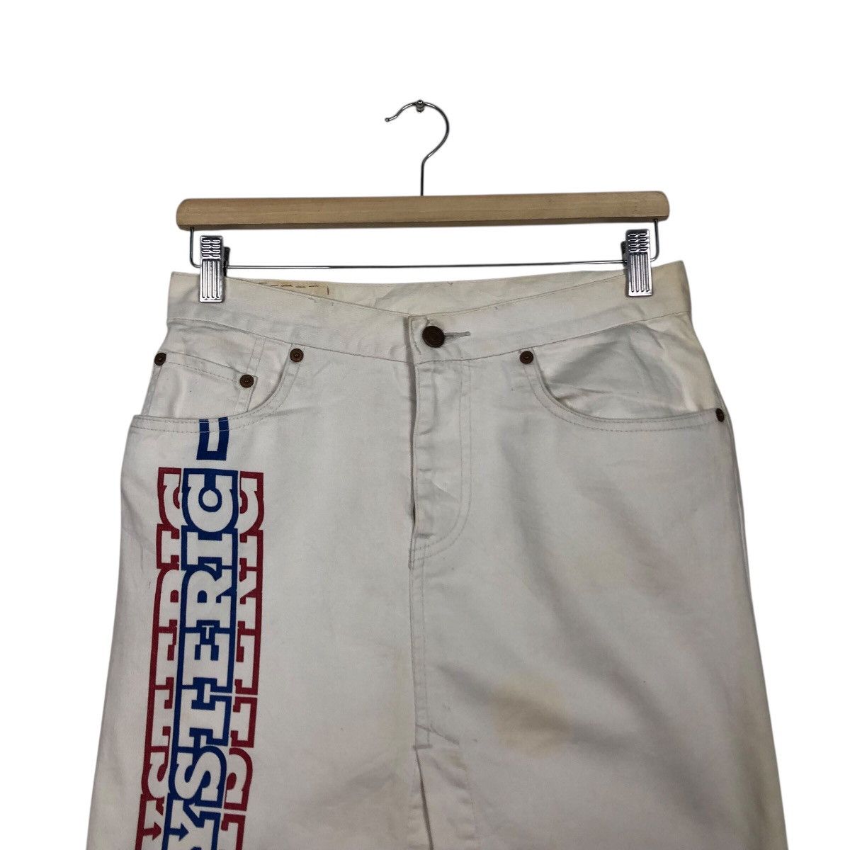 Hysteric Glamour Vintage Hysteric Glamour Kinky Jeans White Denim Logo Skirt Size 30" / US 8 / IT 44 - 4 Thumbnail