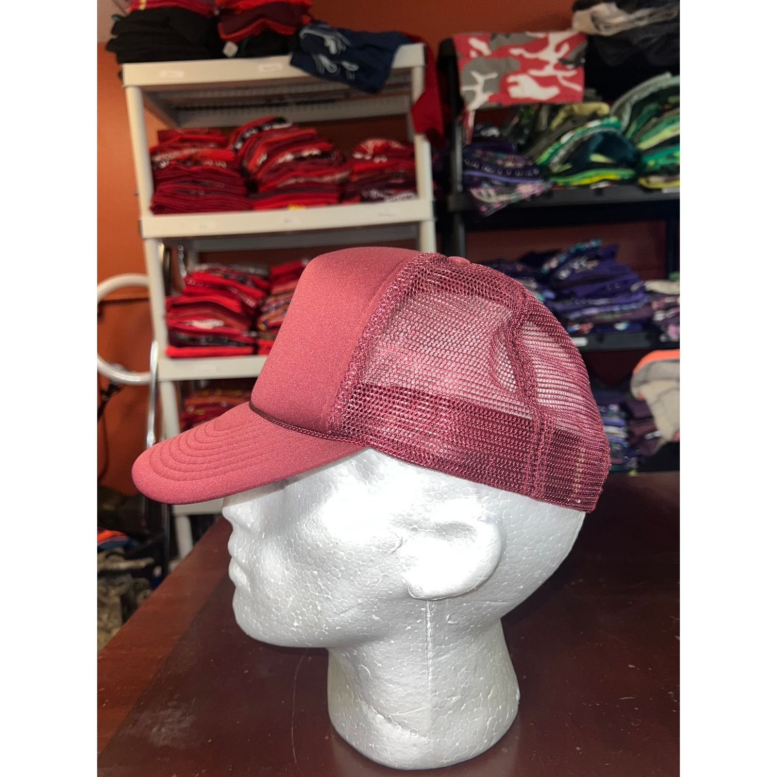 Vintage Vintage Maroon Blank Hat Dark Red George Washington Dollar Size ONE SIZE - 3 Thumbnail
