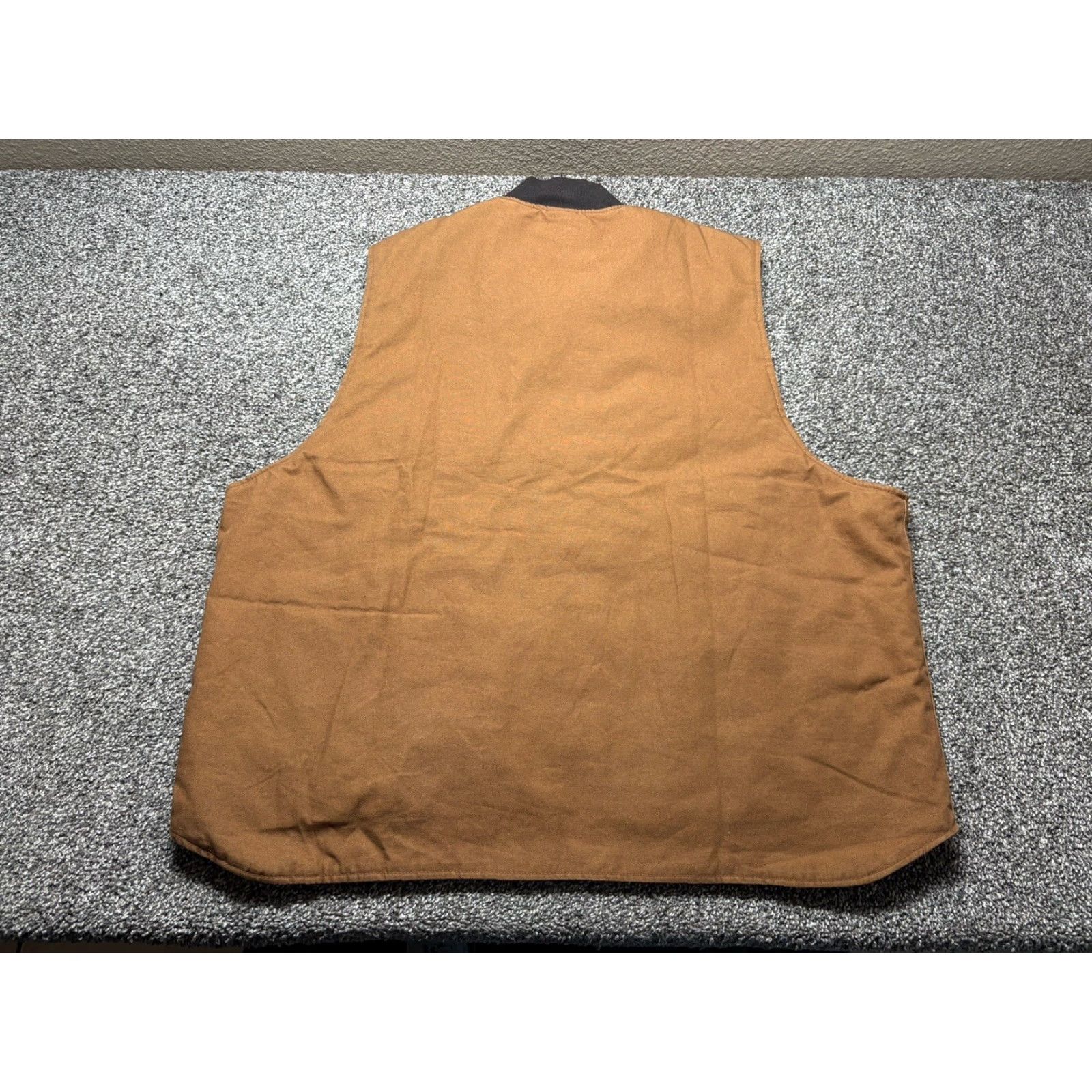 Vintage VINTAGE Cowboy Work Wear Vest Mens 2XL Canvas Brown Quilted Nylon Lined Full Zip USA Size US XXL / EU 58 / 5 - 3 Thumbnail