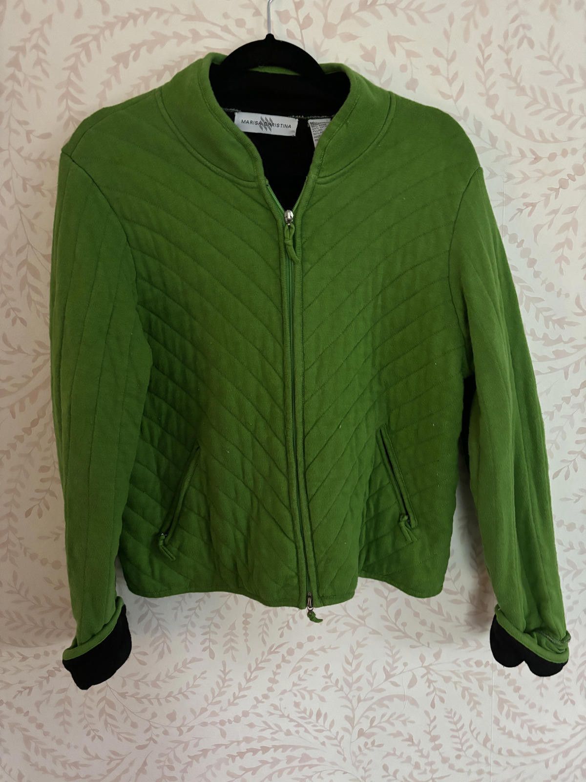 Designer Vintage Cotton Marisa Christina Quilted Green Jacket - XL Size XL / US 12-14 / IT 48-50 - 4 Thumbnail