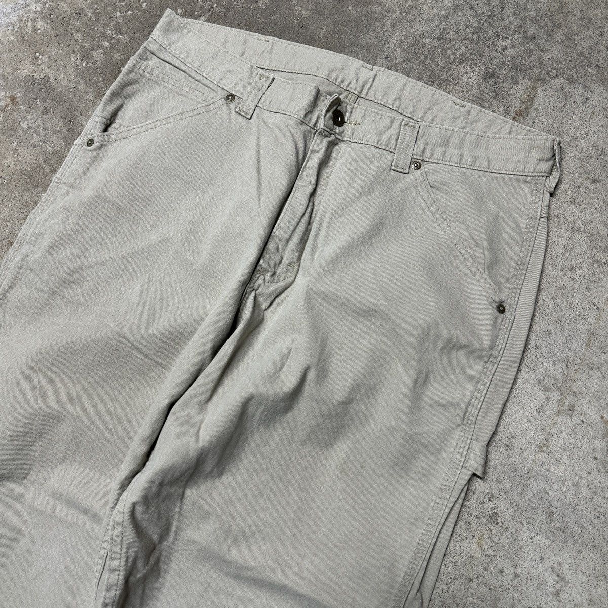 Vintage VINTAGE LEE DUNGAREES BAGGY TAN CARPENTER PANTS 36x32 Size US 36 / EU 52 - 3 Thumbnail