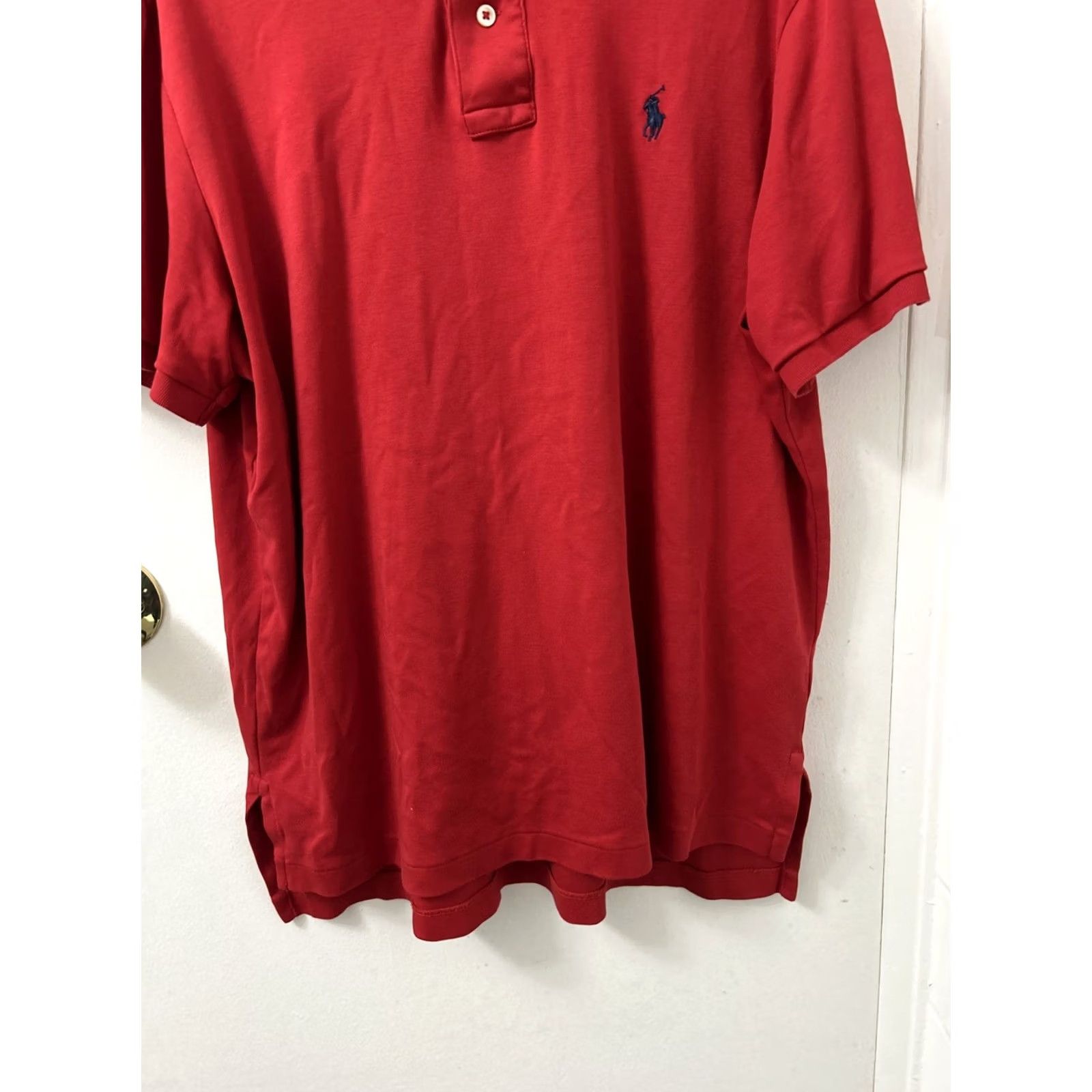 Ralph Lauren Polo Ralph Lauren Shirt Mens L Red 100% Cotton Short Sleeve Embroidered Pony Logo Polo Shirt Size US L / EU 52-54 / 3 - 3 Thumbnail