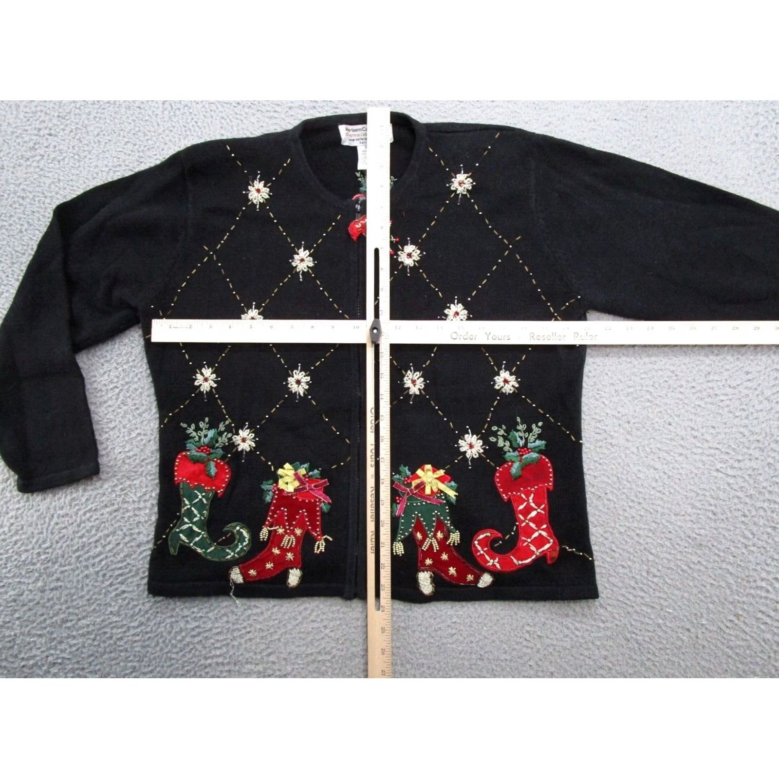 Vintage VTG Y2K 2004 Heirloom Collectibles Holiday Christmas Cardigan Zip Size PL Read Sweater Women Black Cardigan Christmas 2004 Womens PL Size L / US 10 / IT 46 - 4 Thumbnail
