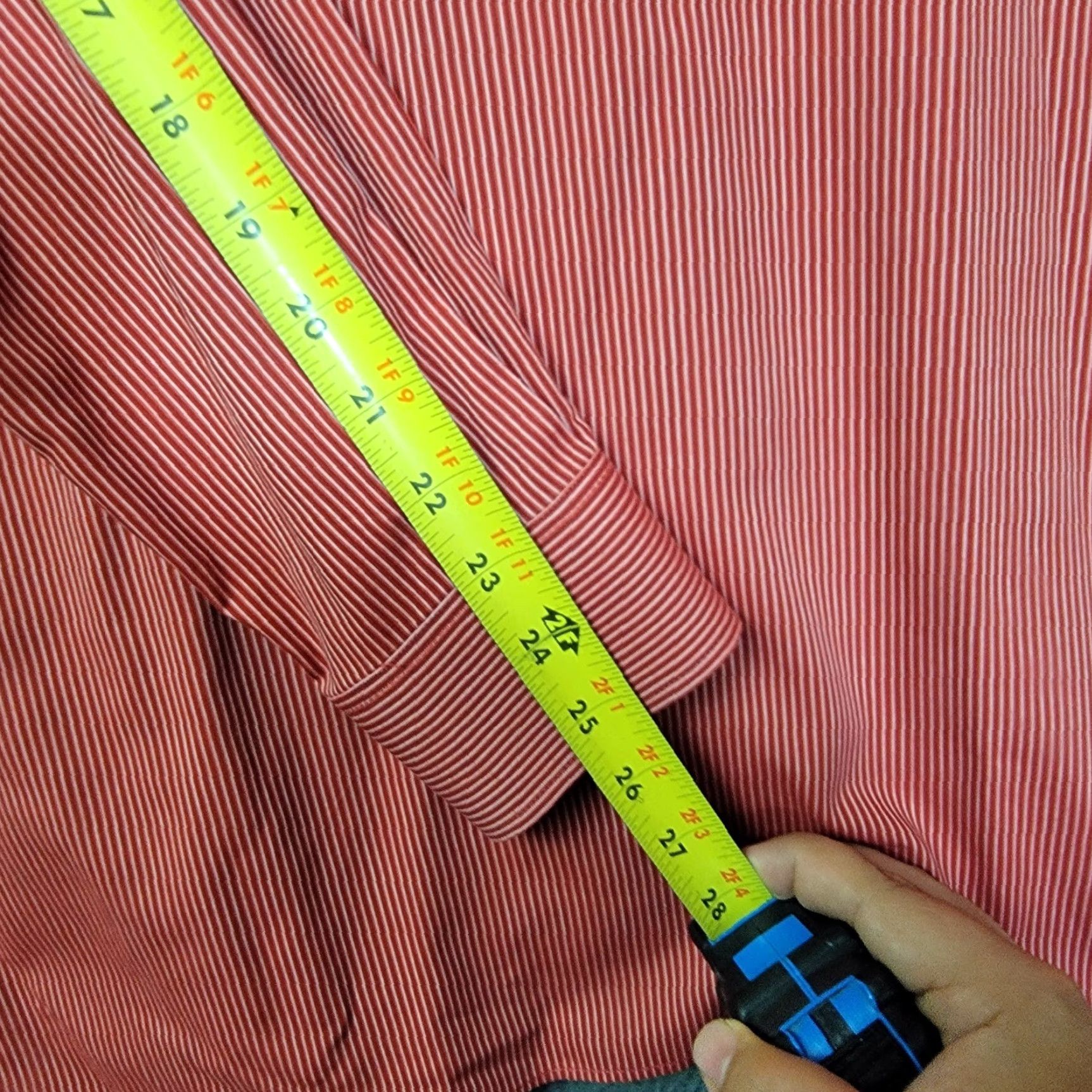 Vintage book a tailor Shirt Mens 2XL Dress Shirt Long Sleeve Button-Up Business Casual Red Cotton Striped Size US XXL / EU 58 / 5 - 7 Thumbnail