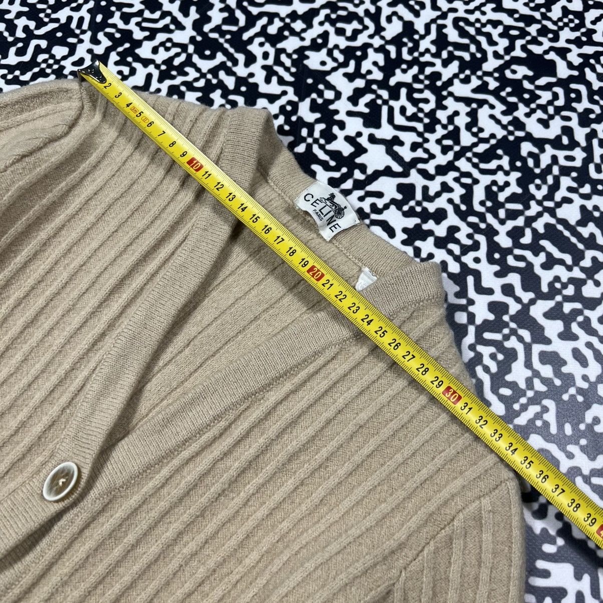 Celine Vintage 90s CELINE Paris Wool Cardigan Luxury Retro Style Size XS / US 0-2 / IT 36-38 - 21 Thumbnail