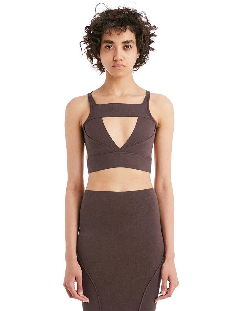 Rick Owens o1y0126 Crop Top in Chocolate Brown Size S / US 4 / IT 40 - 1 Thumbnail