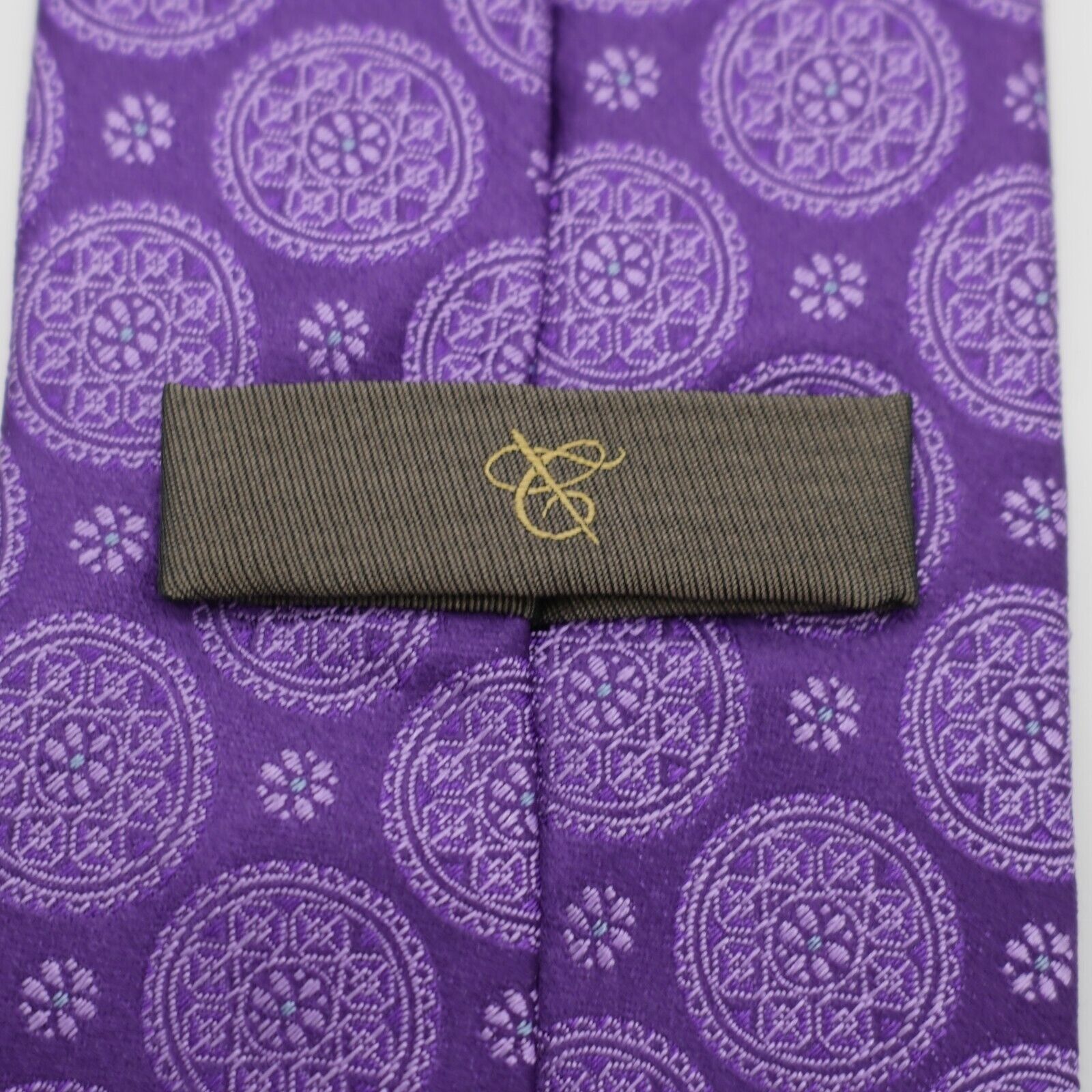 Canali Canali 1934 Purple Geometric Floral Woven Silk Tie Size ONE SIZE - 4 Thumbnail