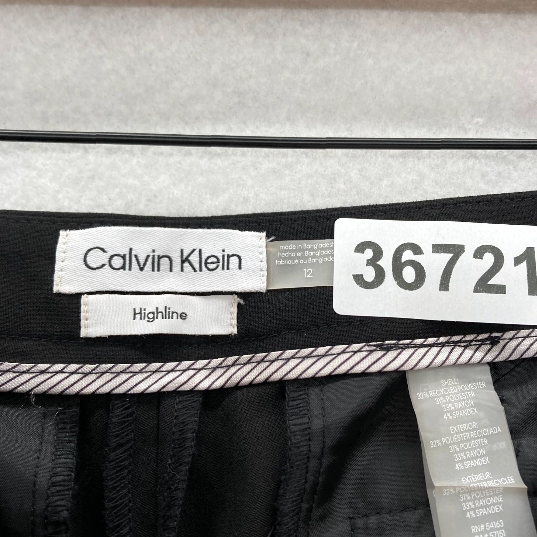 Calvin Klein Calvin Klein Highline Pants Women's 12 Black Stretch Slim Leg Ankle Career Size 34" / US 12 / IT 48 - 5 Thumbnail